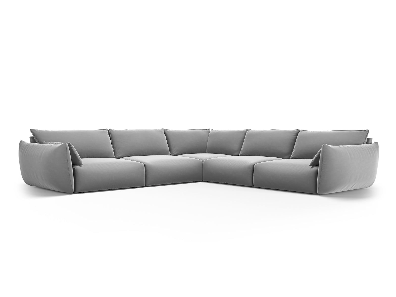 7-Sitzer Ecksofa Symmetric Matera in Grey-Salvador präsentiert im Onlineshop von KAQTU Design AG. Ecksofa ist von Cosmopolitan Design