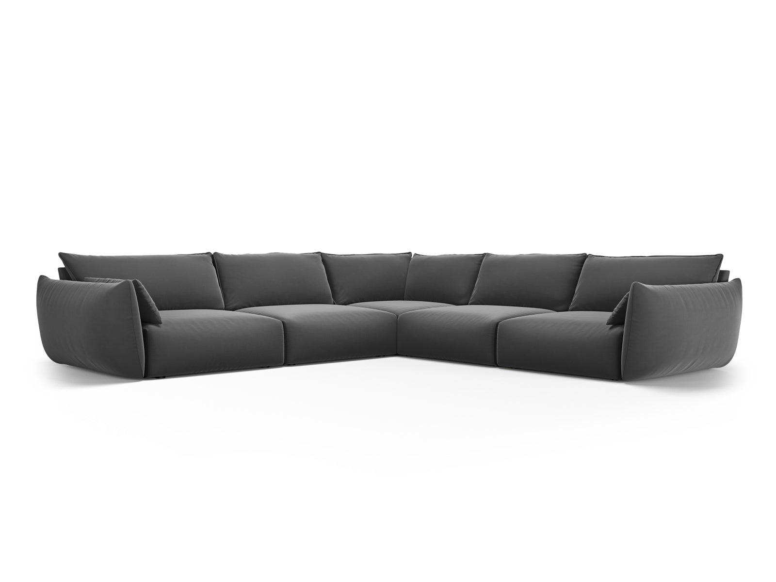 7-Sitzer Ecksofa Symmetric Matera in Dark Grey-Salvador präsentiert im Onlineshop von KAQTU Design AG. Ecksofa ist von Cosmopolitan Design
