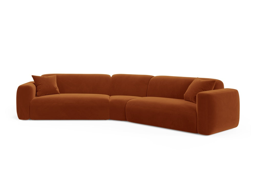 Strino Velour Modular Symmetrical Ecksofa 3 Sitzer in Terracotta präsentiert im Onlineshop von KAQTU Design AG. Ecksofa ist von Cosmopolitan Design