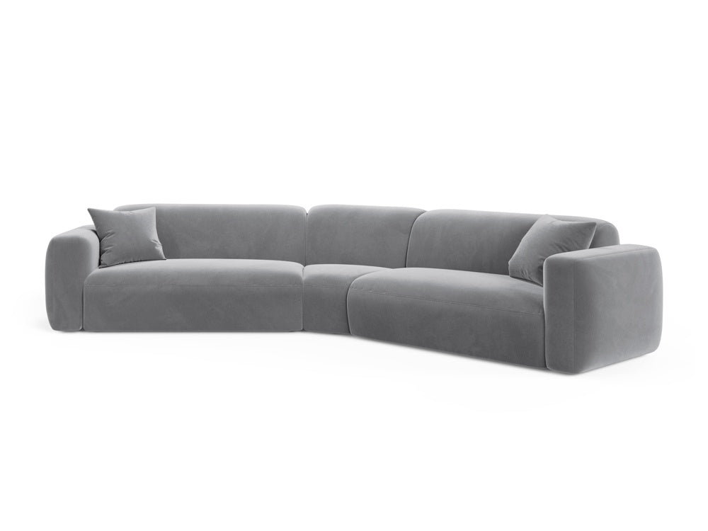 Strino Velour Modular Symmetrical Ecksofa 3 Sitzer in Grey-Salvador präsentiert im Onlineshop von KAQTU Design AG. Ecksofa ist von Cosmopolitan Design