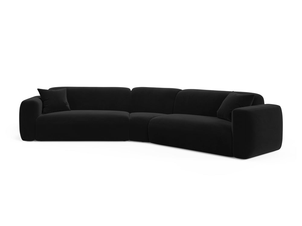 Strino Velour Modular Symmetrical Ecksofa 3 Sitzer in Black präsentiert im Onlineshop von KAQTU Design AG. Ecksofa ist von Cosmopolitan Design