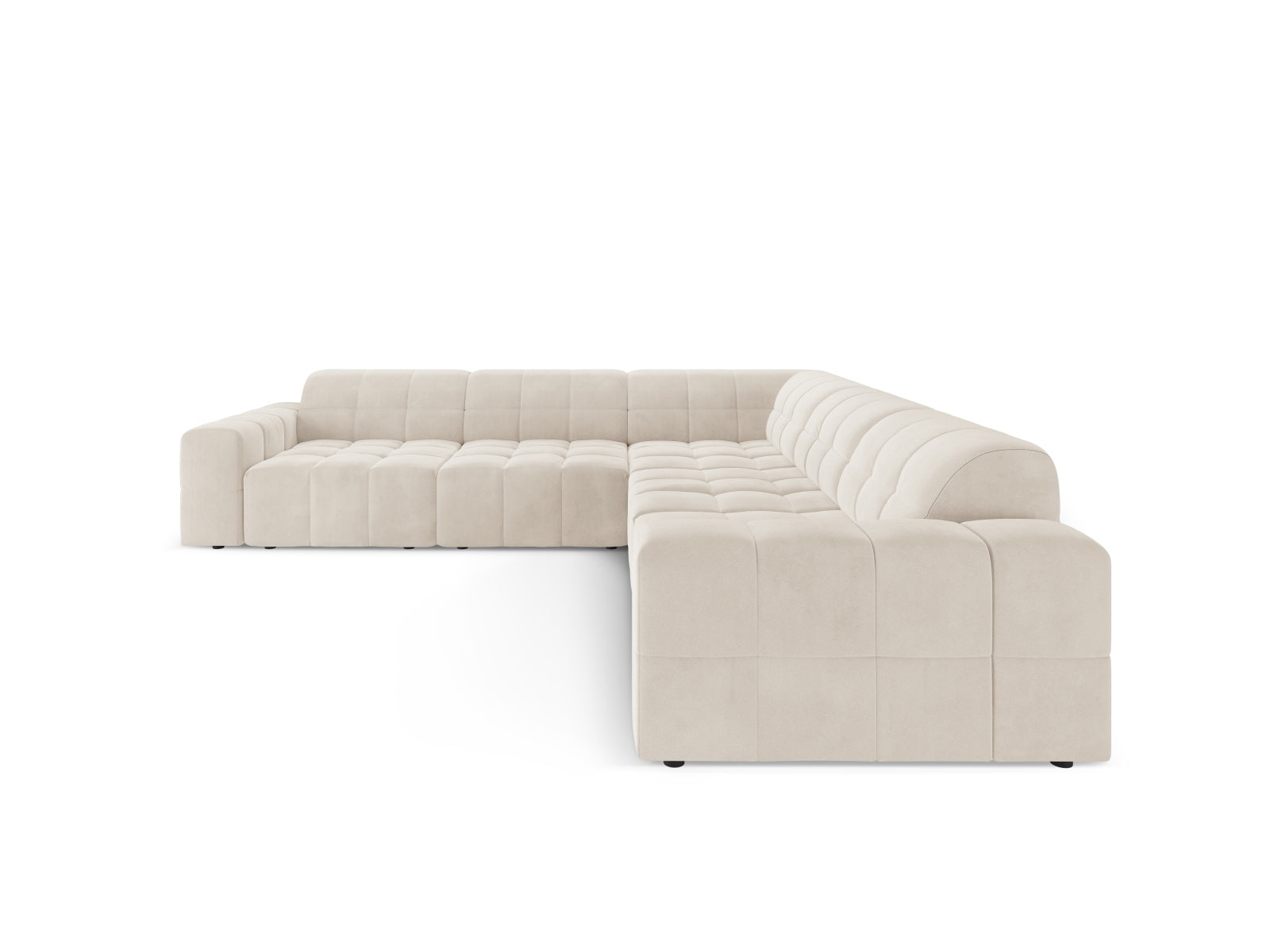 Chicago Ecksofa 4 Sitzer 287cm in Light Beige-Bluvel präsentiert im Onlineshop von KAQTU Design AG. Ecksofa ist von Cosmopolitan Design