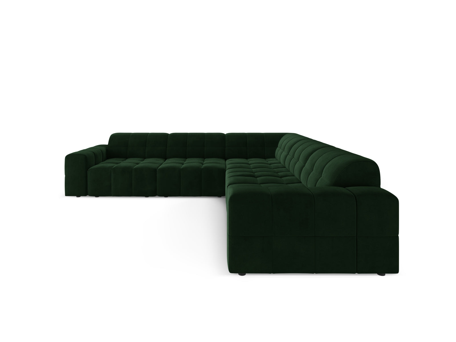 Chicago Ecksofa 4 Sitzer 287cm in Bottle Green-Bluvel präsentiert im Onlineshop von KAQTU Design AG. Ecksofa ist von Cosmopolitan Design