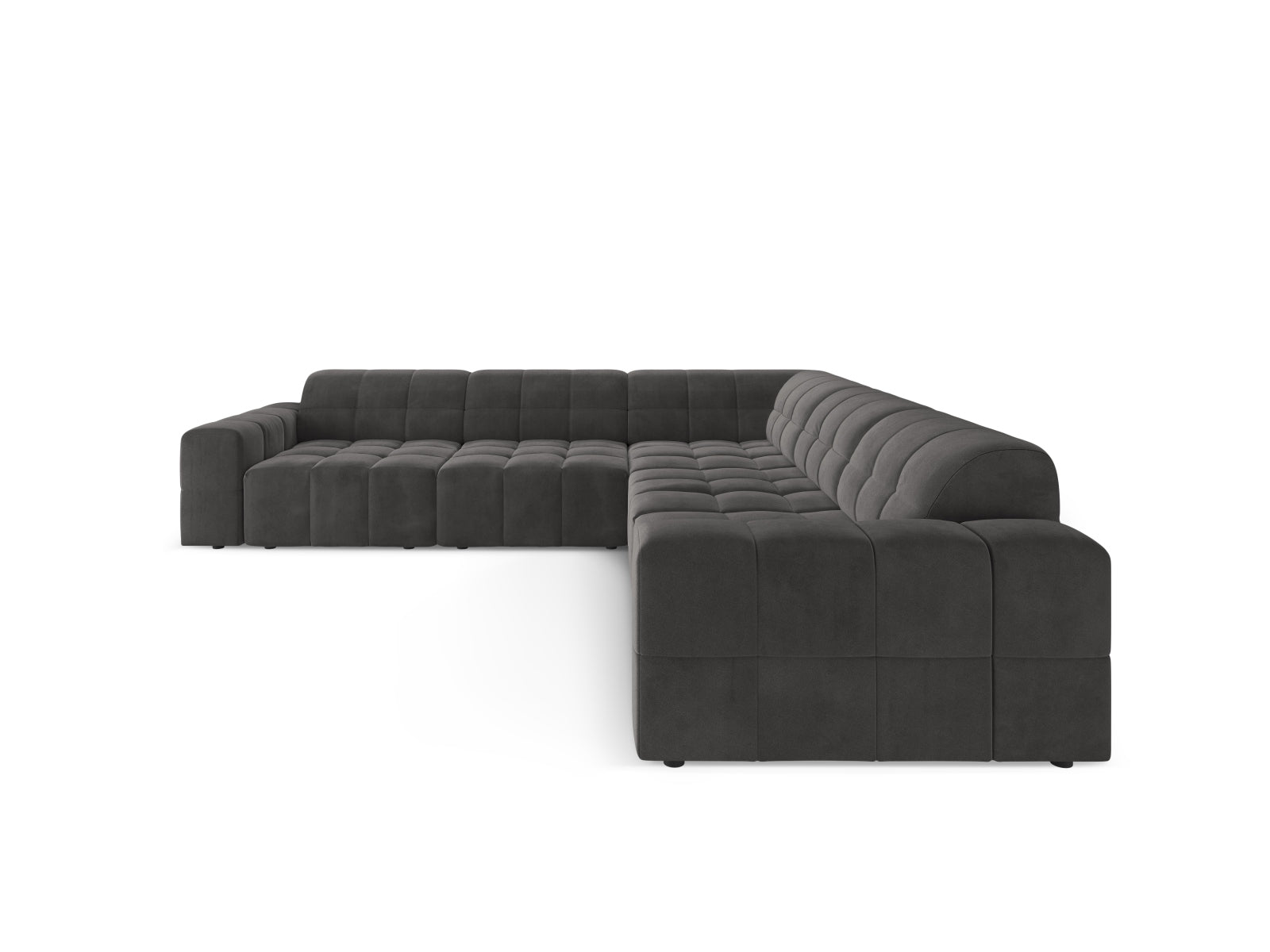 Chicago Ecksofa 4 Sitzer 287cm in Grey-Bluvel präsentiert im Onlineshop von KAQTU Design AG. Ecksofa ist von Cosmopolitan Design