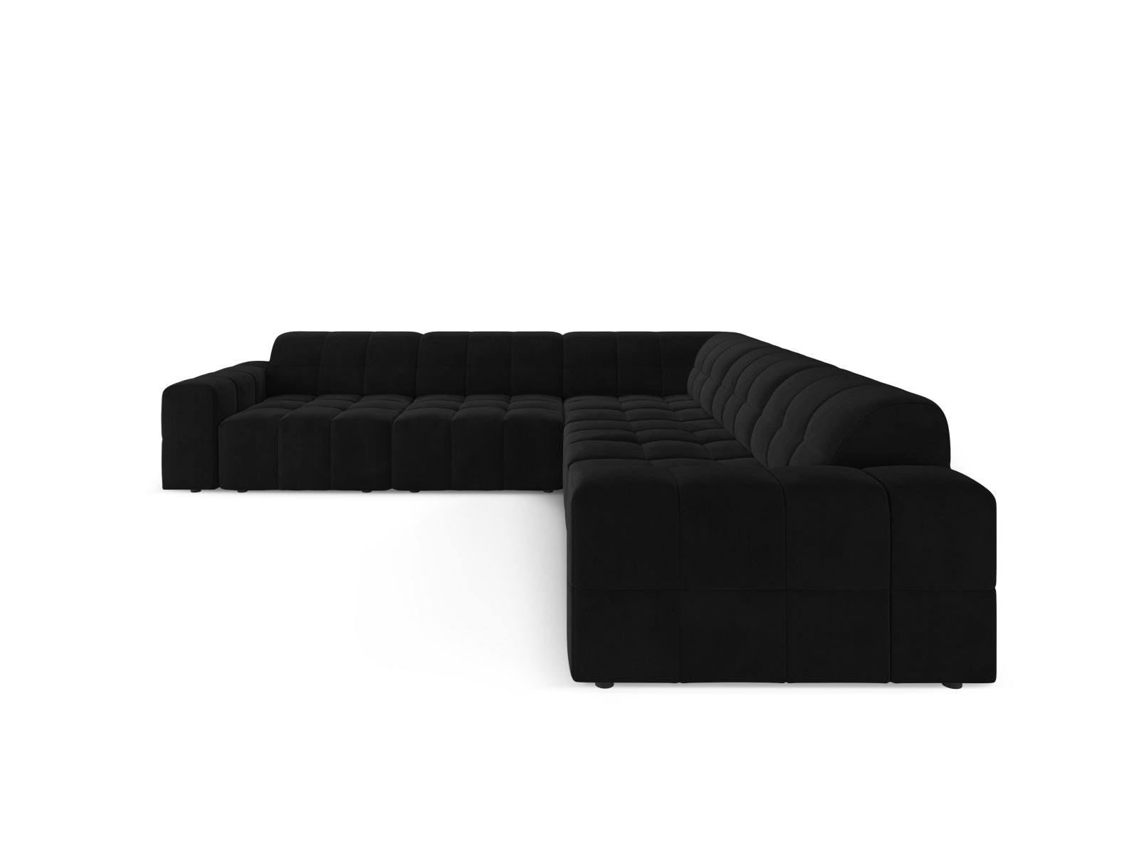 Chicago Ecksofa 4 Sitzer 287cm in Black-Bluvel präsentiert im Onlineshop von KAQTU Design AG. Ecksofa ist von Cosmopolitan Design