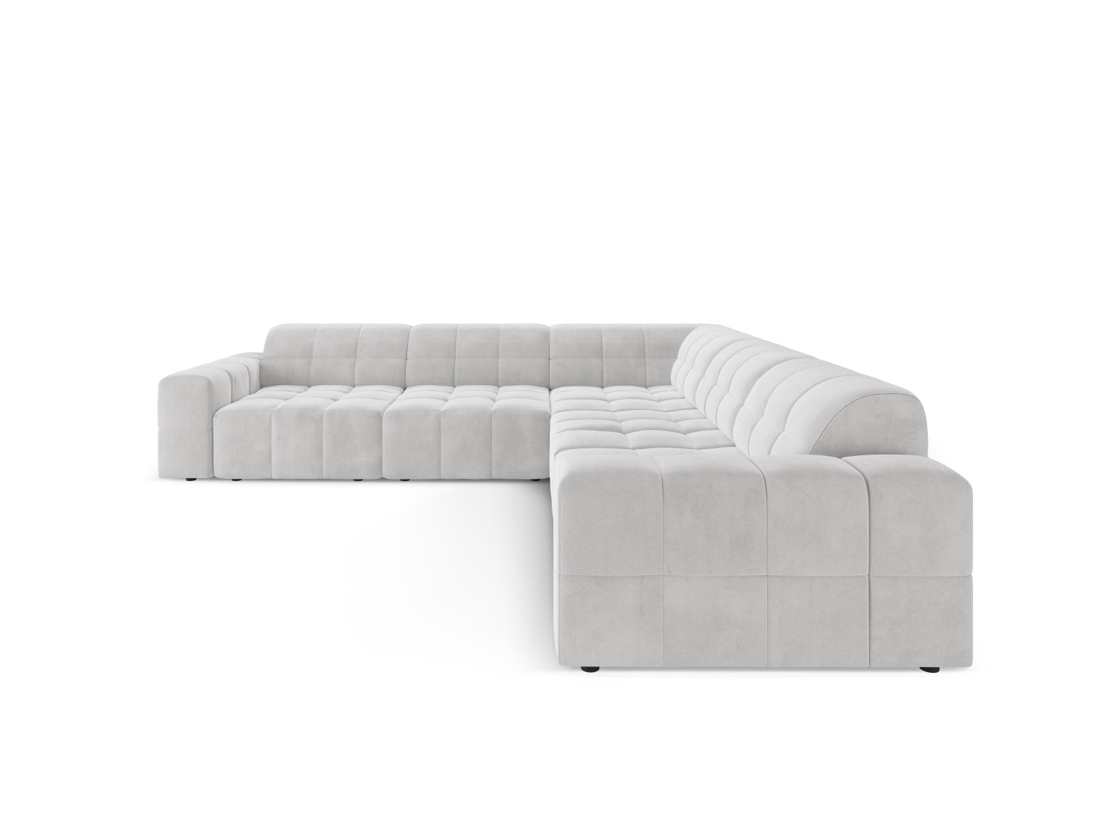 Chicago Ecksofa 4 Sitzer 287cm in Silver-Bluvel präsentiert im Onlineshop von KAQTU Design AG. Ecksofa ist von Cosmopolitan Design