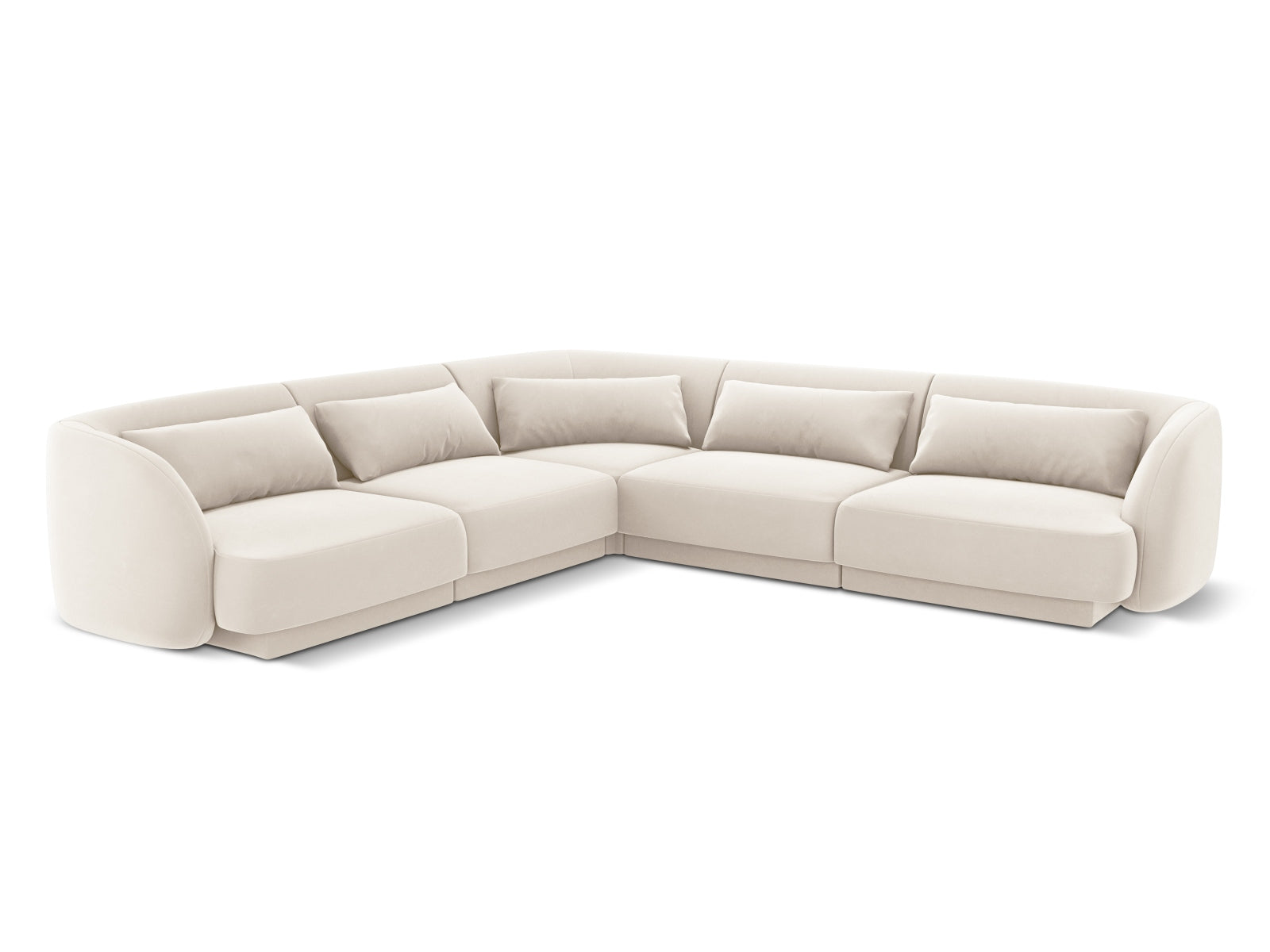 Tulum Velour Reversible Ecksofa 5 Sitzer 255cm in Light Beige präsentiert im Onlineshop von KAQTU Design AG. Ecksofa ist von Cosmopolitan Design