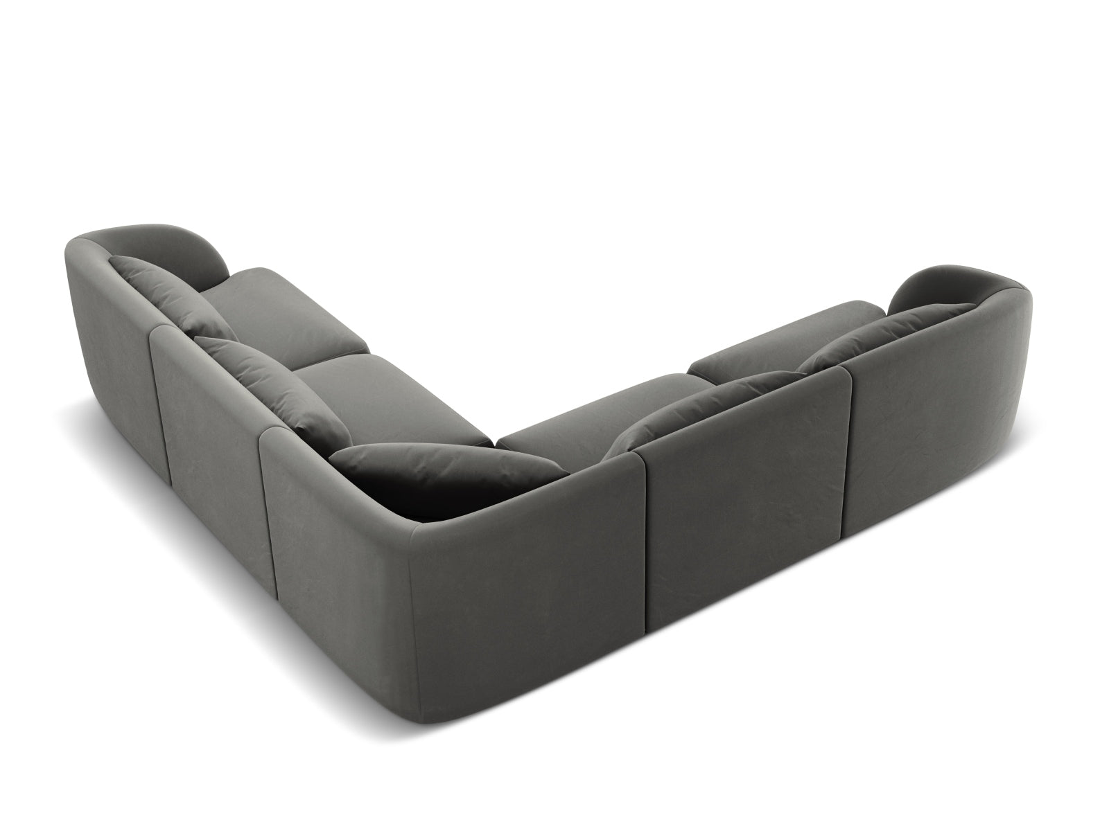 Erleben Sie das Tulum Velour Ecksofa 5 Sitzer von Cosmopolitan Design – elegant, wendbar und ideal für Ihr modernes Zuhause.