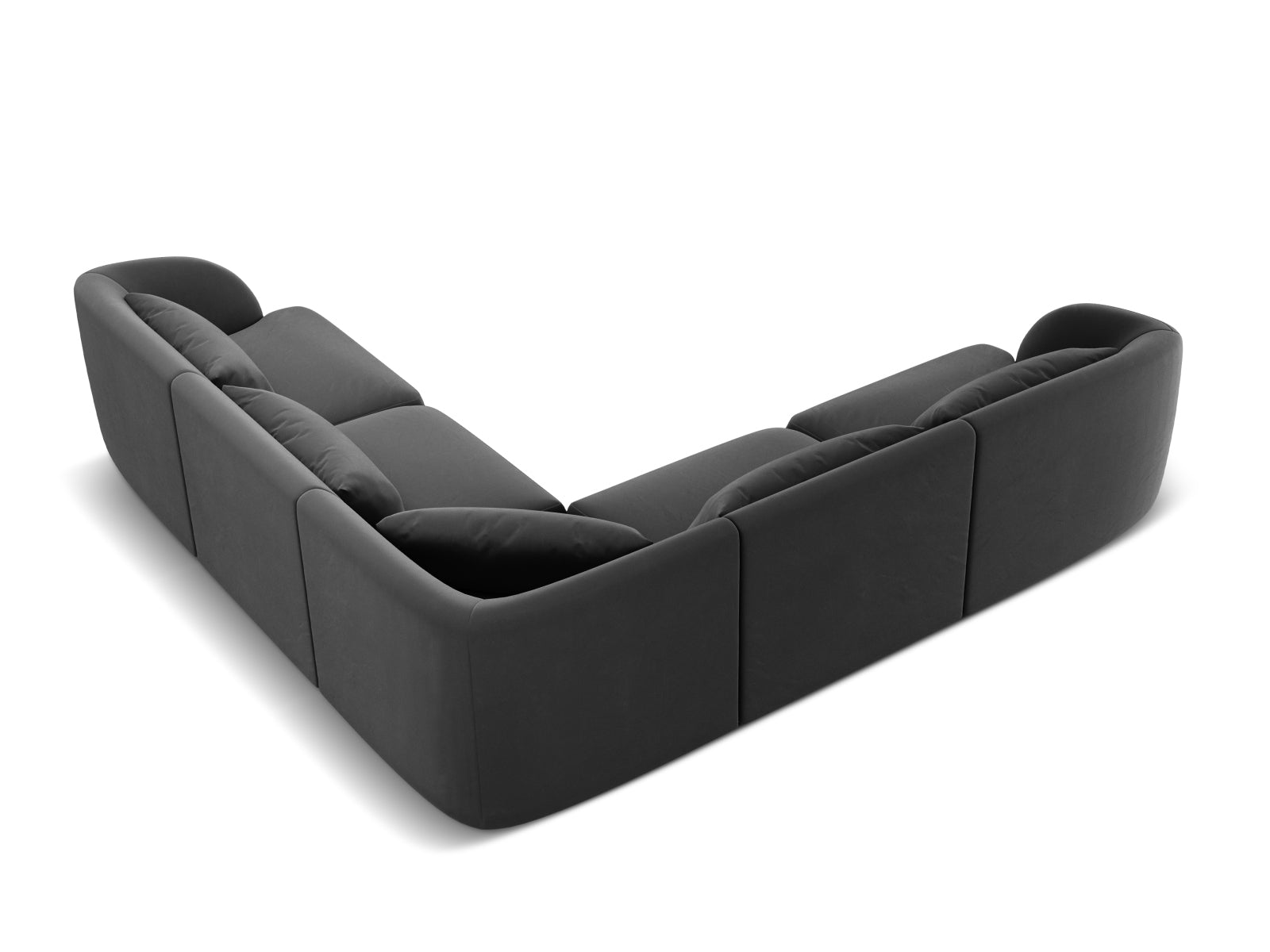 Erleben Sie das Tulum Velour Ecksofa 5 Sitzer von Cosmopolitan Design – elegant, wendbar und ideal für Ihr modernes Zuhause.