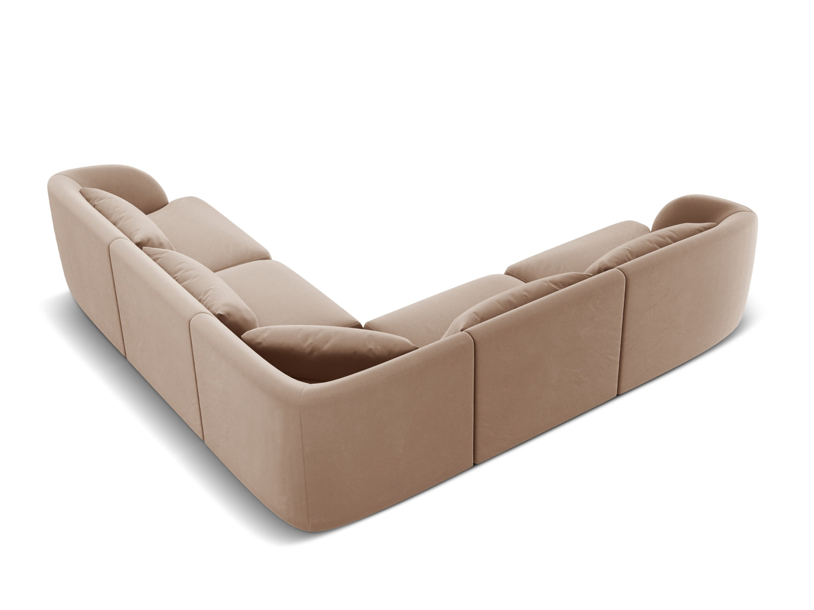 Erleben Sie das Tulum Velour Ecksofa 5 Sitzer von Cosmopolitan Design – elegant, wendbar und ideal für Ihr modernes Zuhause.