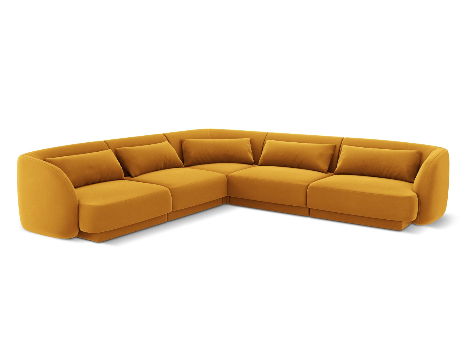 Tulum Velour Reversible Ecksofa 5 Sitzer 255cm in Yellow präsentiert im Onlineshop von KAQTU Design AG. Ecksofa ist von Cosmopolitan Design