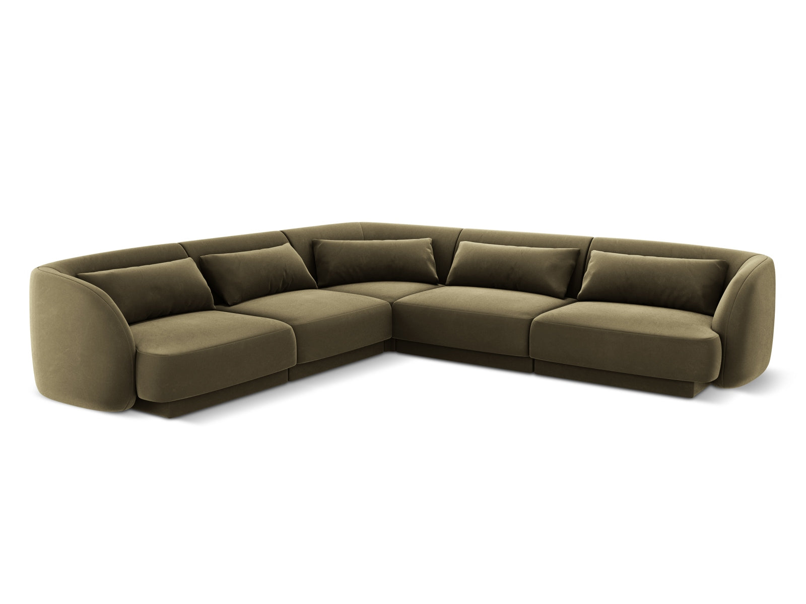 Tulum Velour Reversible Ecksofa 5 Sitzer 255cm in Green präsentiert im Onlineshop von KAQTU Design AG. Ecksofa ist von Cosmopolitan Design