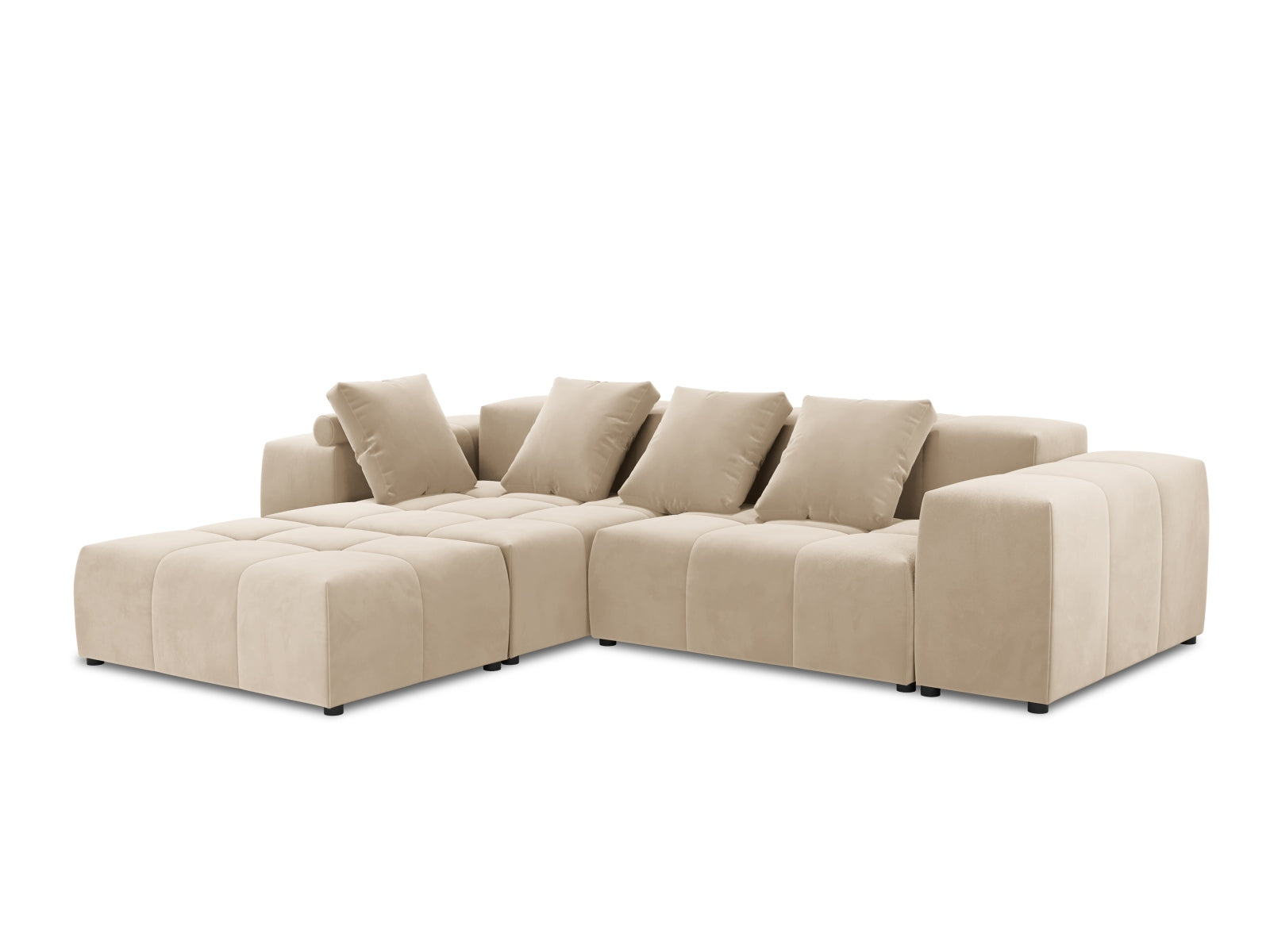 Rome Velour Modular Reversible Ecksofa 5 Sitzer in Beige präsentiert im Onlineshop von KAQTU Design AG. Ecksofa ist von Cosmopolitan Design