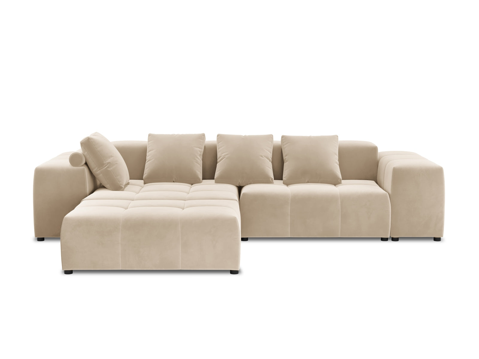 Entdecken Sie das elegante Rome Velour Modular Reversible Ecksofa 5 Sitzer von Cosmopolitan Design – perfekt für stilvolle Wohnräume und optimalen Komfort.