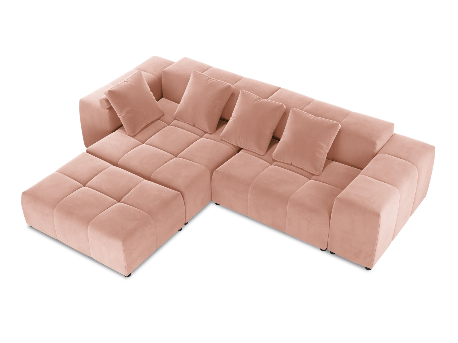 Erleben Sie das vielseitige Rome Velour Modular Reversible Ecksofa 5 Sitzer von Cosmopolitan Design – ideal für modernes Wohnen und höchsten Komfort.