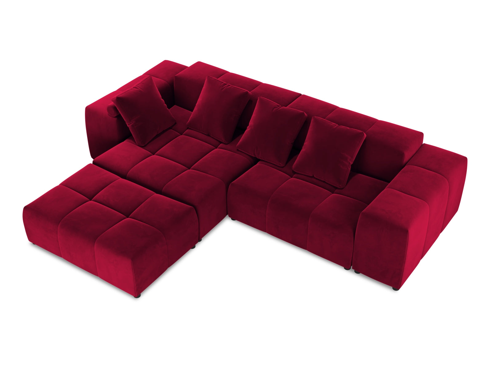 Erleben Sie das vielseitige Rome Velour Modular Reversible Ecksofa 5 Sitzer von Cosmopolitan Design – ideal für modernes Wohnen und höchsten Komfort.