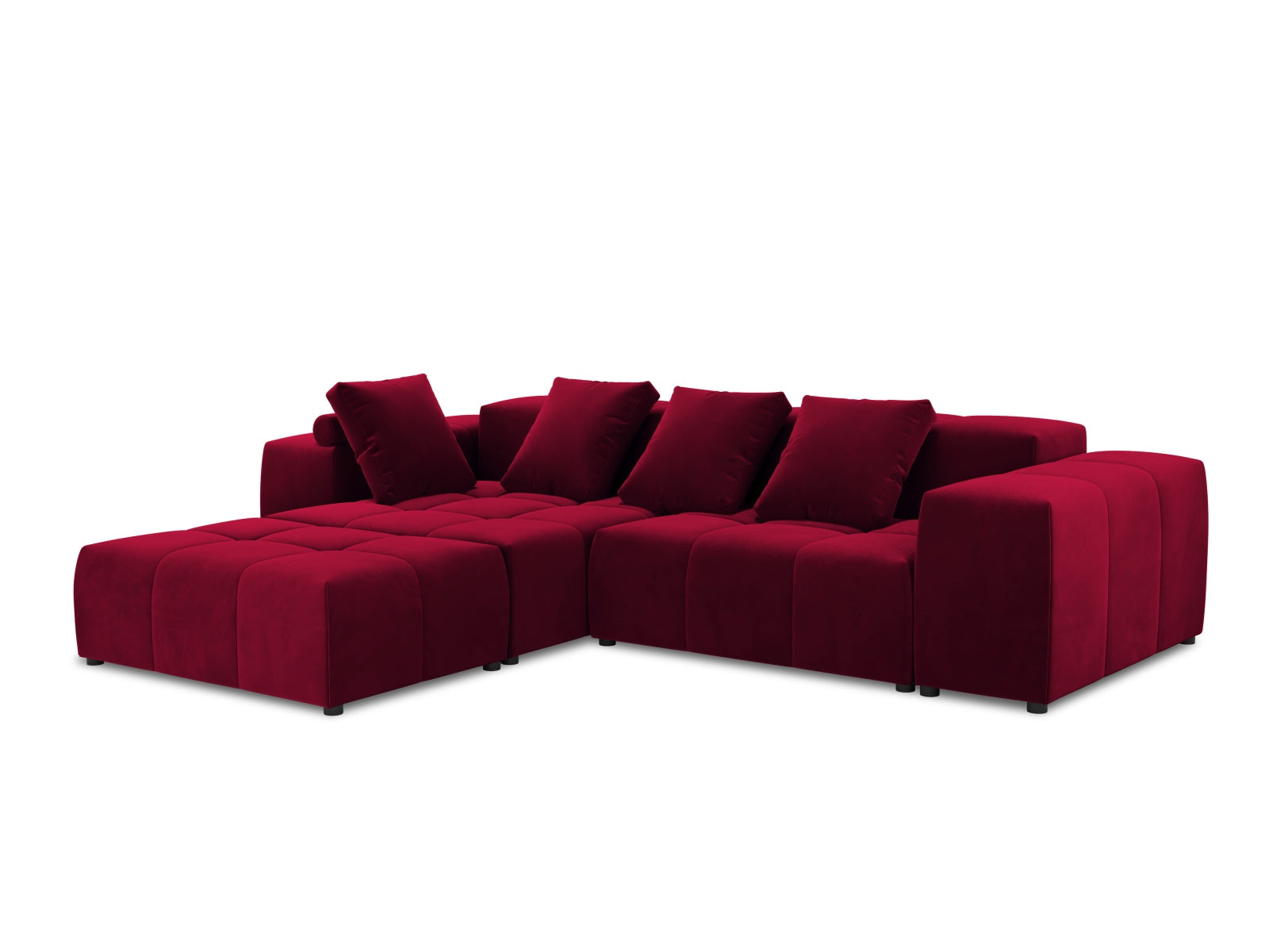 Rome Velour Modular Reversible Ecksofa 5 Sitzer in Red präsentiert im Onlineshop von KAQTU Design AG. Ecksofa ist von Cosmopolitan Design