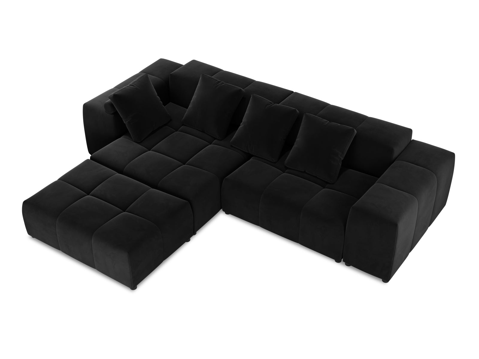 Erleben Sie das vielseitige Rome Velour Modular Reversible Ecksofa 5 Sitzer von Cosmopolitan Design – ideal für modernes Wohnen und höchsten Komfort.