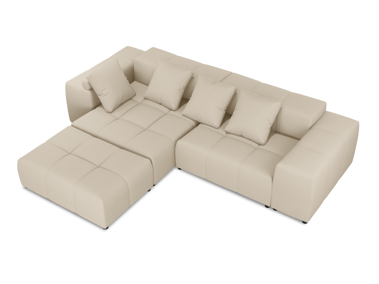 Rome Modular Reversible Ecksofa 5 Sitzer in Beige-Babel präsentiert im Onlineshop von KAQTU Design AG. Ecksofa ist von Cosmopolitan Design