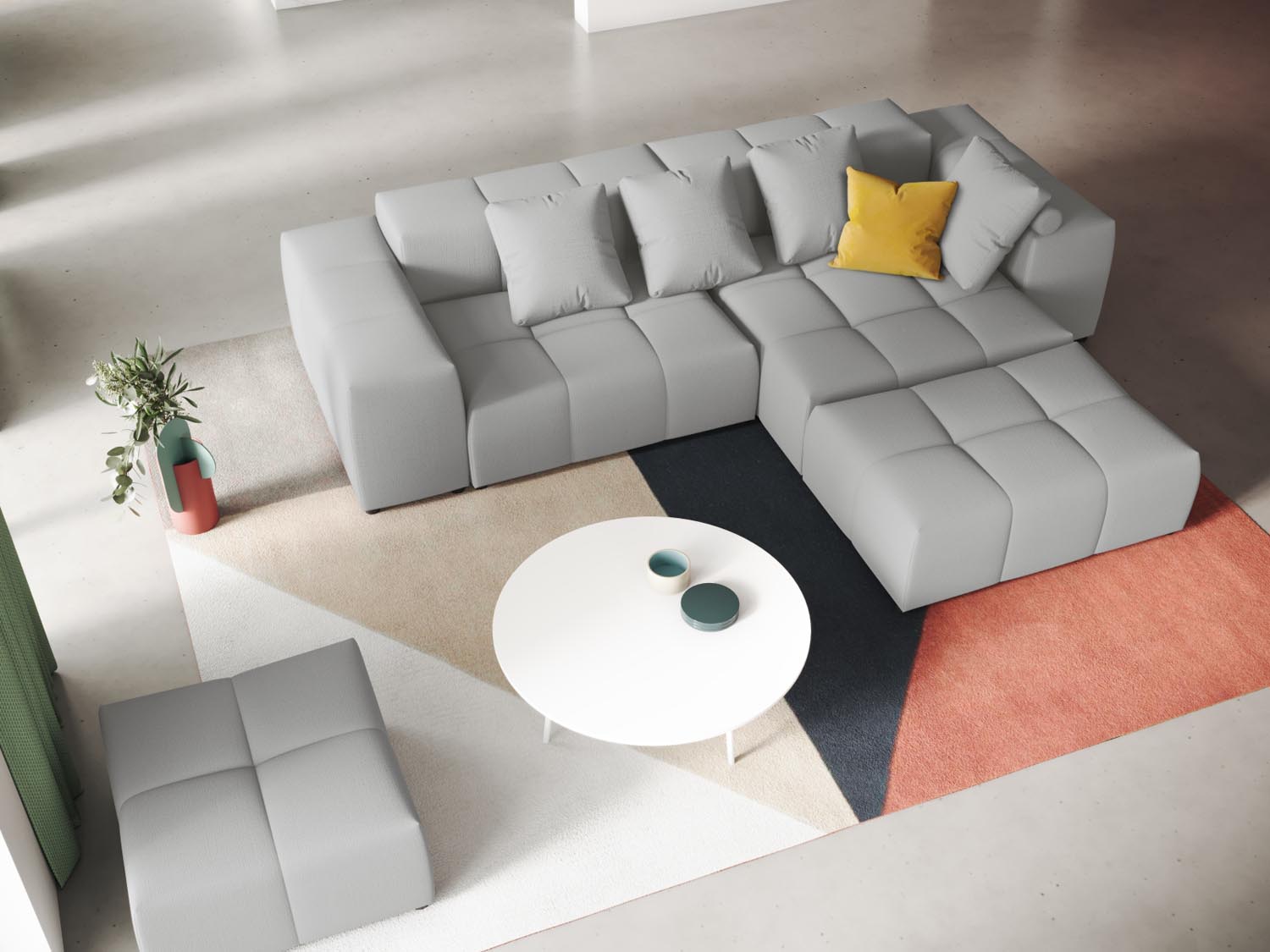 Rome Modular Reversible Ecksofa 5 Sitzer in Light Grey-Babel präsentiert im Onlineshop von KAQTU Design AG. Ecksofa ist von Cosmopolitan Design