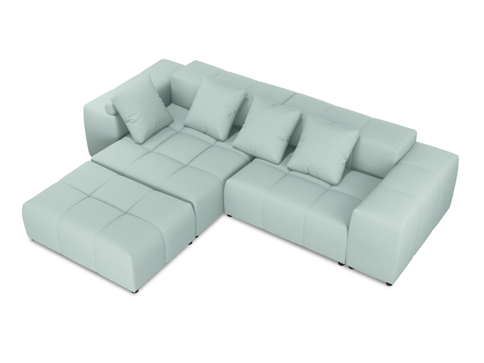 Rome Modular Reversible Ecksofa 5 Sitzer in Mint-Babel präsentiert im Onlineshop von KAQTU Design AG. Ecksofa ist von Cosmopolitan Design