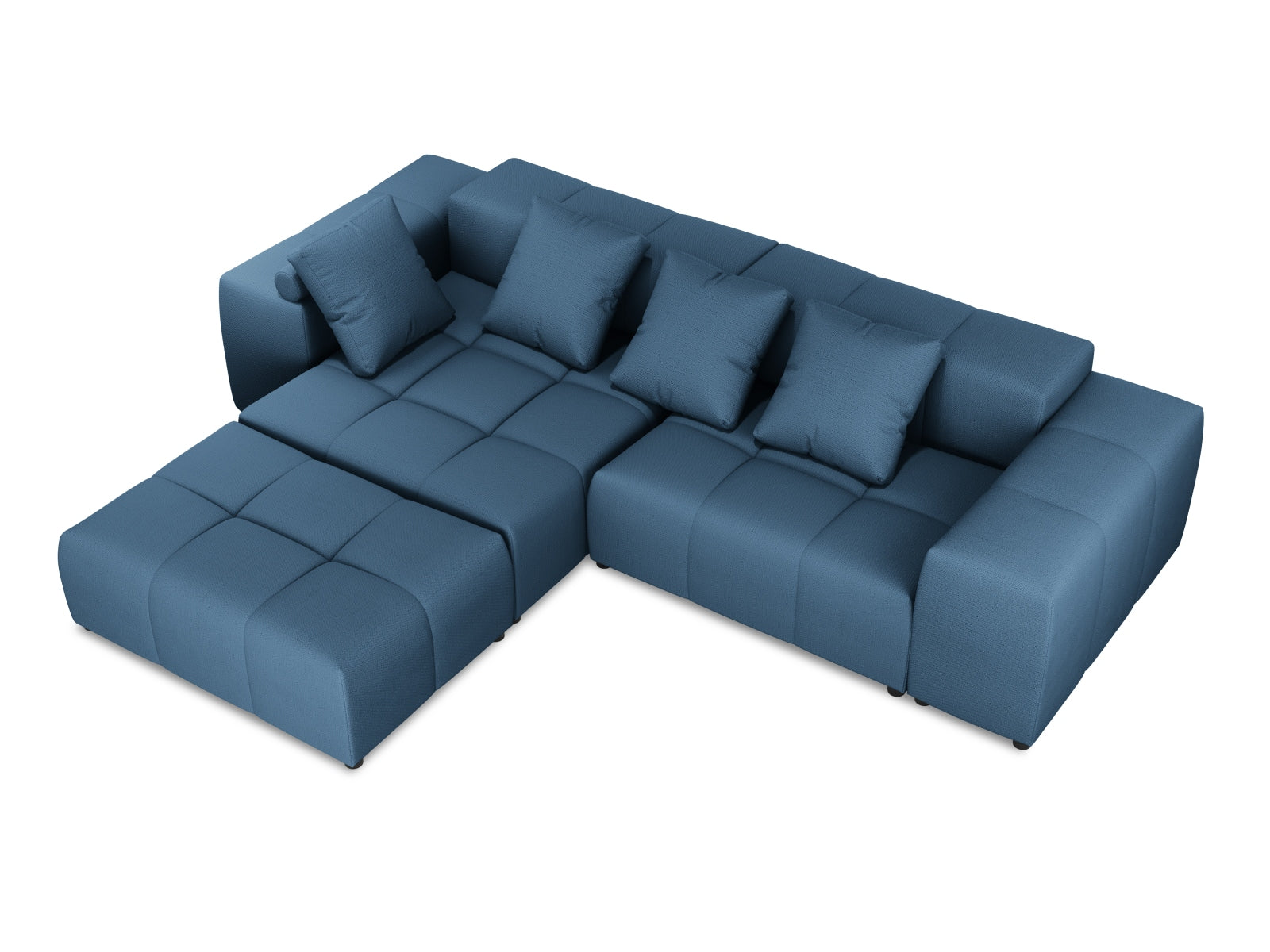 Rome Modular Reversible Ecksofa 5 Sitzer in Dark Blue-Babel präsentiert im Onlineshop von KAQTU Design AG. Ecksofa ist von Cosmopolitan Design