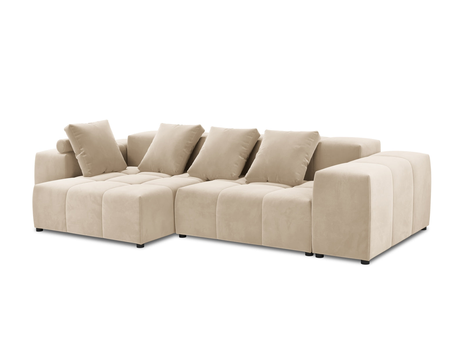 Rome Velour Modular Reversible Ecksofa 4 Sitzer in Beige präsentiert im Onlineshop von KAQTU Design AG. Ecksofa ist von Cosmopolitan Design