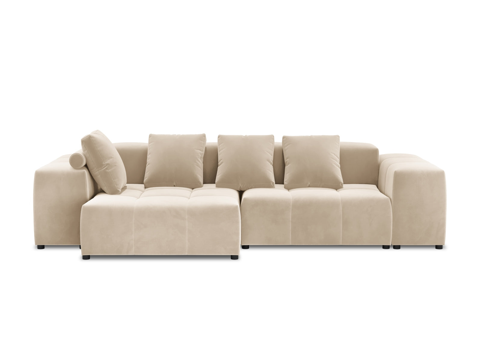Entdecken Sie das elegante Rome Velour Modular Reversible Ecksofa 4 Sitzer von Cosmopolitan Design – perfekt für stilvolles Wohnen und ultimativen Komfort.