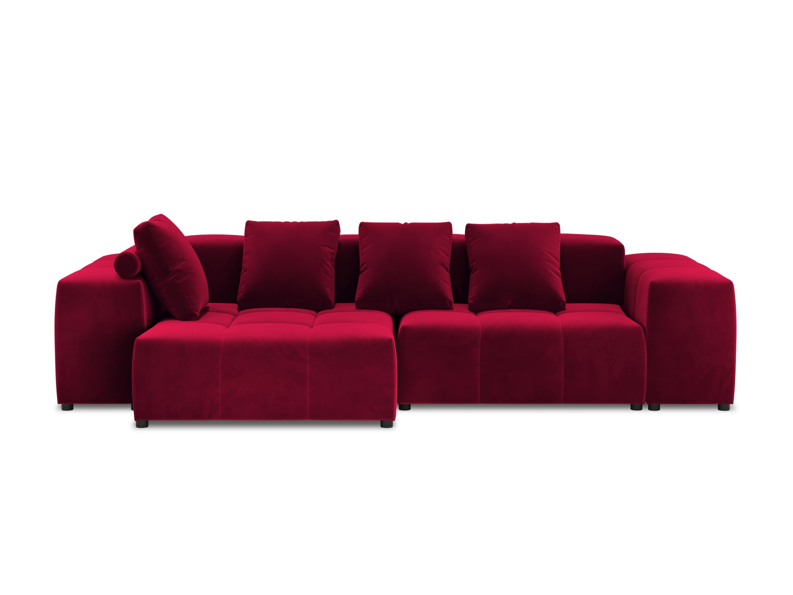 Entdecken Sie das elegante Rome Velour Modular Reversible Ecksofa 4 Sitzer von Cosmopolitan Design – perfekt für zeitgemässe Wohnräume und ultimativen Komfort.
