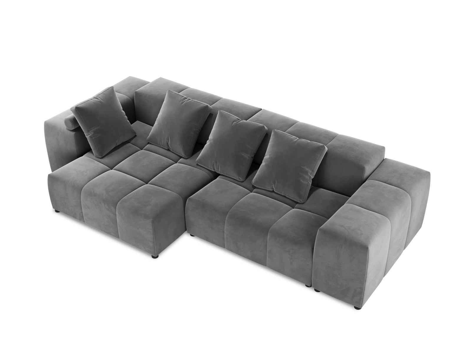 Erleben Sie das stilvolle Rome Velour Modular Reversible Ecksofa 4 Sitzer von Cosmopolitan Design – ideal für moderne Wohnkonzepte und höchsten Sitzkomfort.