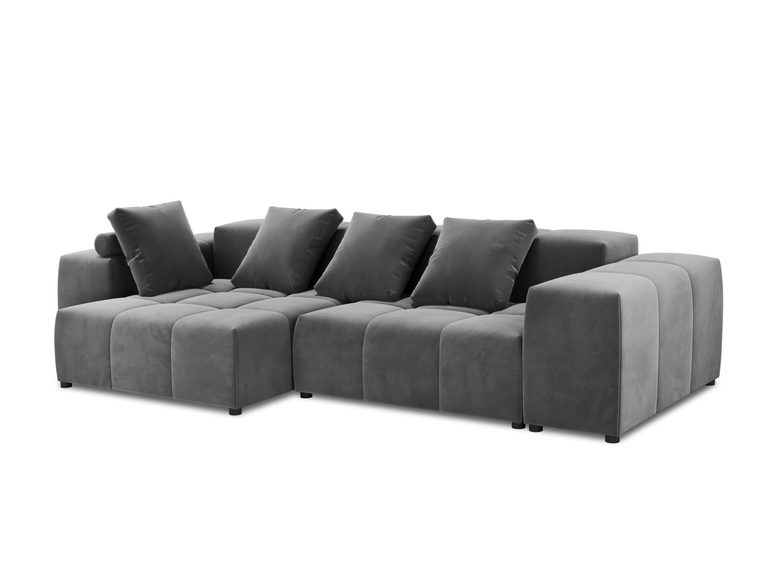 Rome Velour Modular Reversible Ecksofa 4 Sitzer in Grey präsentiert im Onlineshop von KAQTU Design AG. Ecksofa ist von Cosmopolitan Design