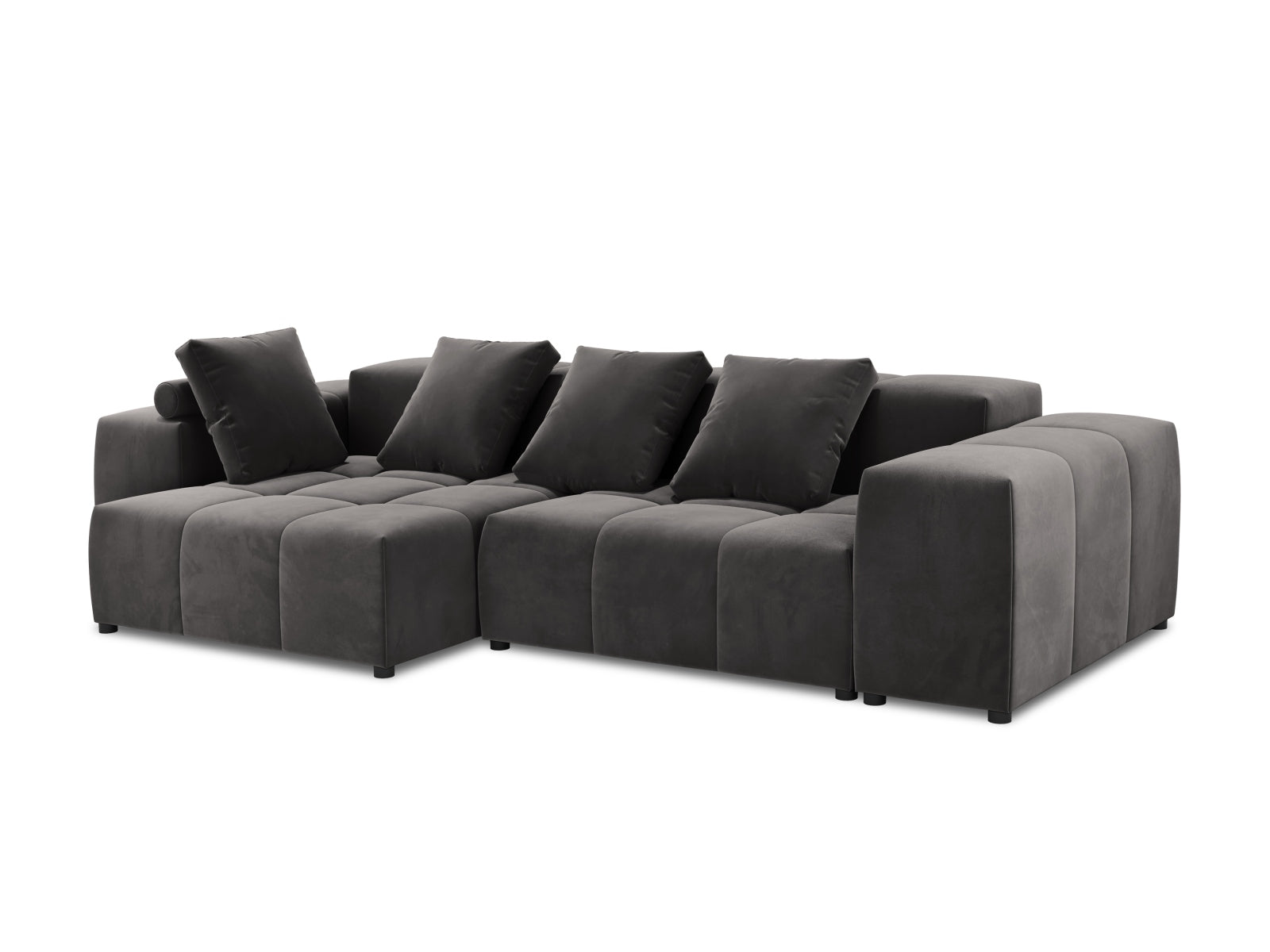 Rome Velour Modular Reversible Ecksofa 4 Sitzer in Dark Grey präsentiert im Onlineshop von KAQTU Design AG. Ecksofa ist von Cosmopolitan Design