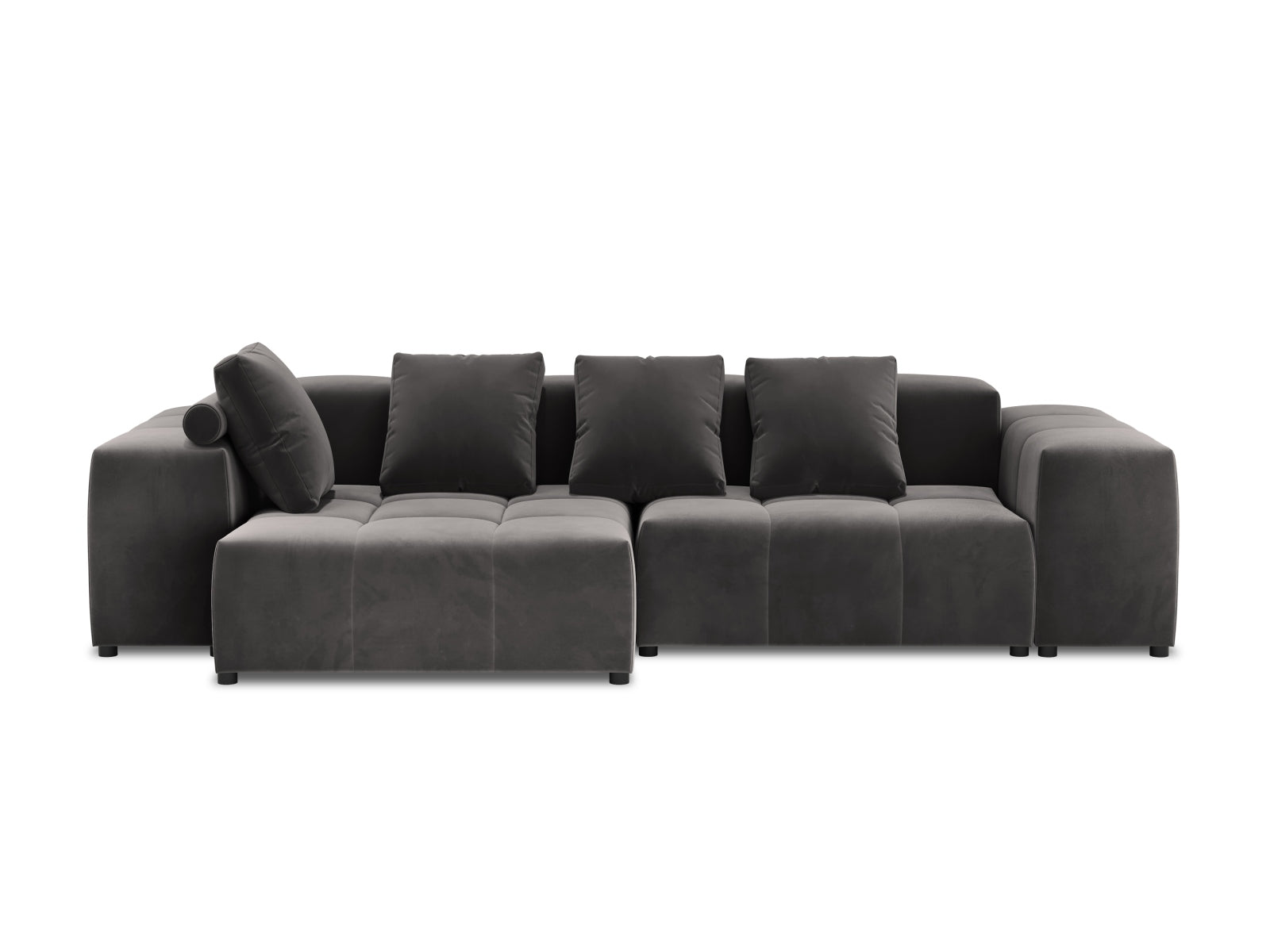 Entdecken Sie das elegante Rome Velour Modular Reversible Ecksofa 4 Sitzer von Cosmopolitan Design – perfekt für zeitgemässe Wohnräume und ultimativen Komfort.