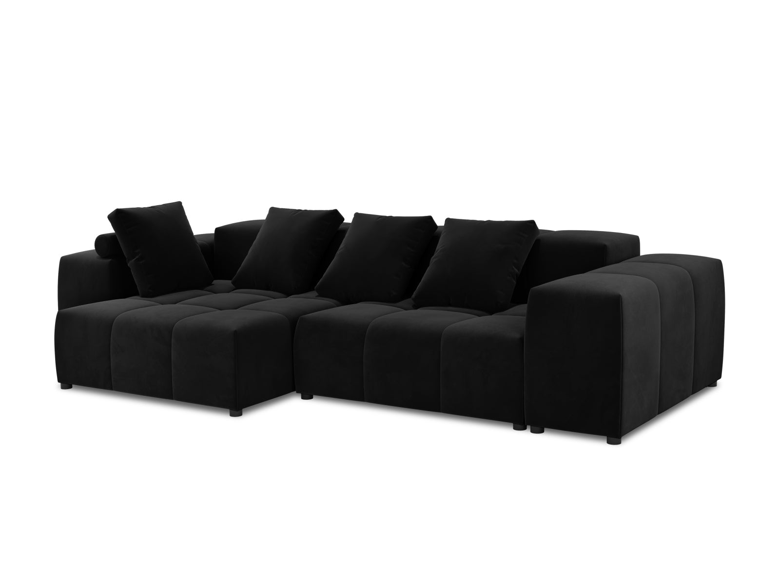 Rome Velour Modular Reversible Ecksofa 4 Sitzer in Black präsentiert im Onlineshop von KAQTU Design AG. Ecksofa ist von Cosmopolitan Design