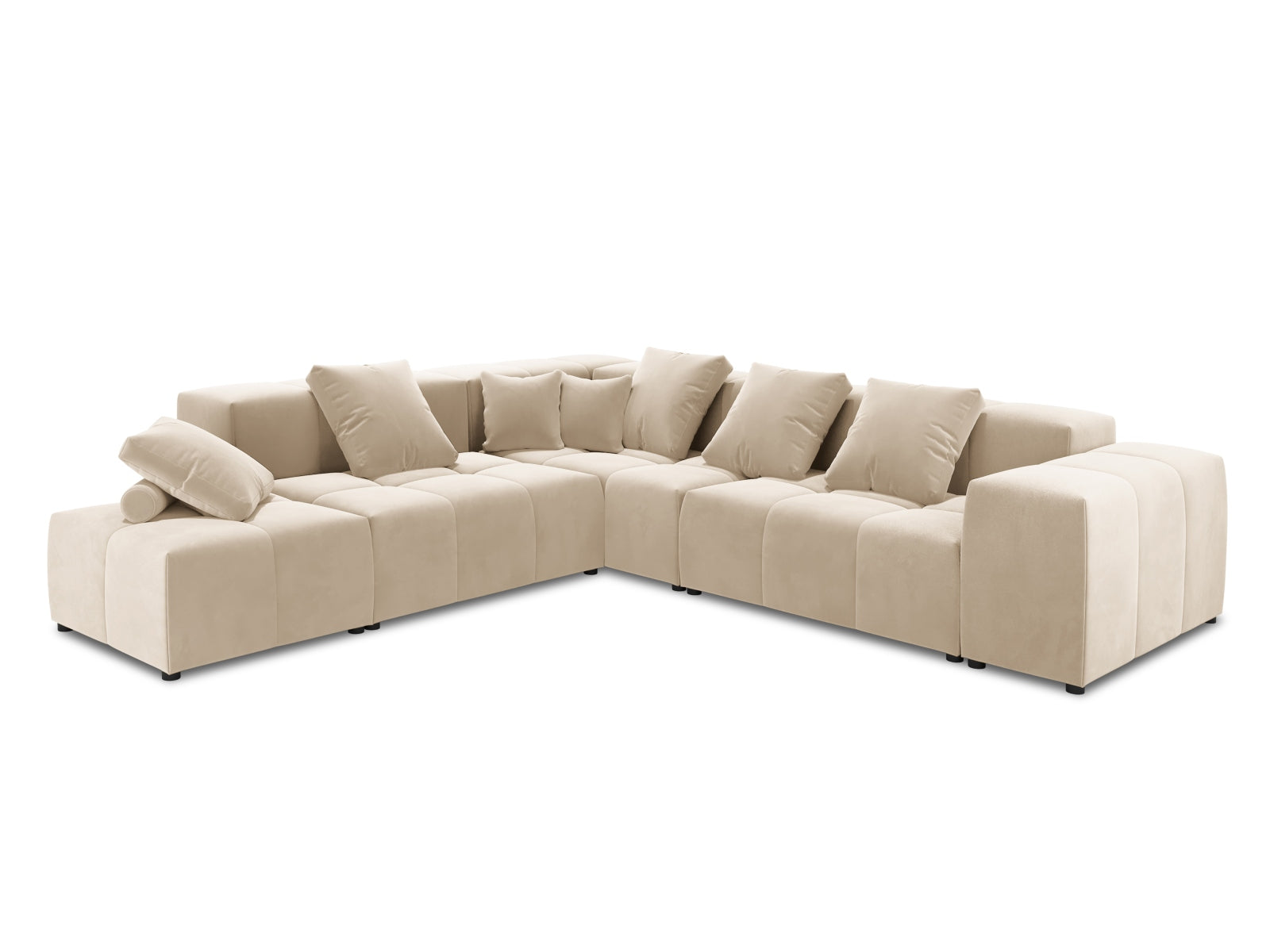 Rome Velour Modular Reversible Ecksofa 7 Sitzer in Beige präsentiert im Onlineshop von KAQTU Design AG. Ecksofa ist von Cosmopolitan Design