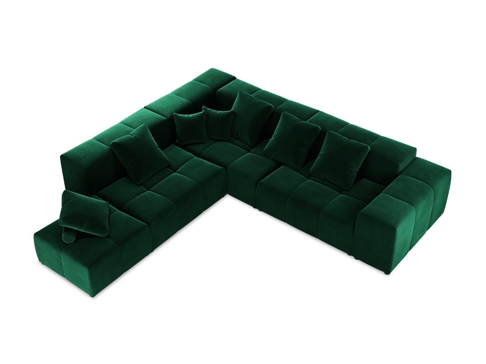 Erleben Sie das vielseitige Rome Velour Modular Reversible Ecksofa 7 Sitzer von Cosmopolitan Design – ideal für moderne Wohnräume und höchsten Sitzkomfort.