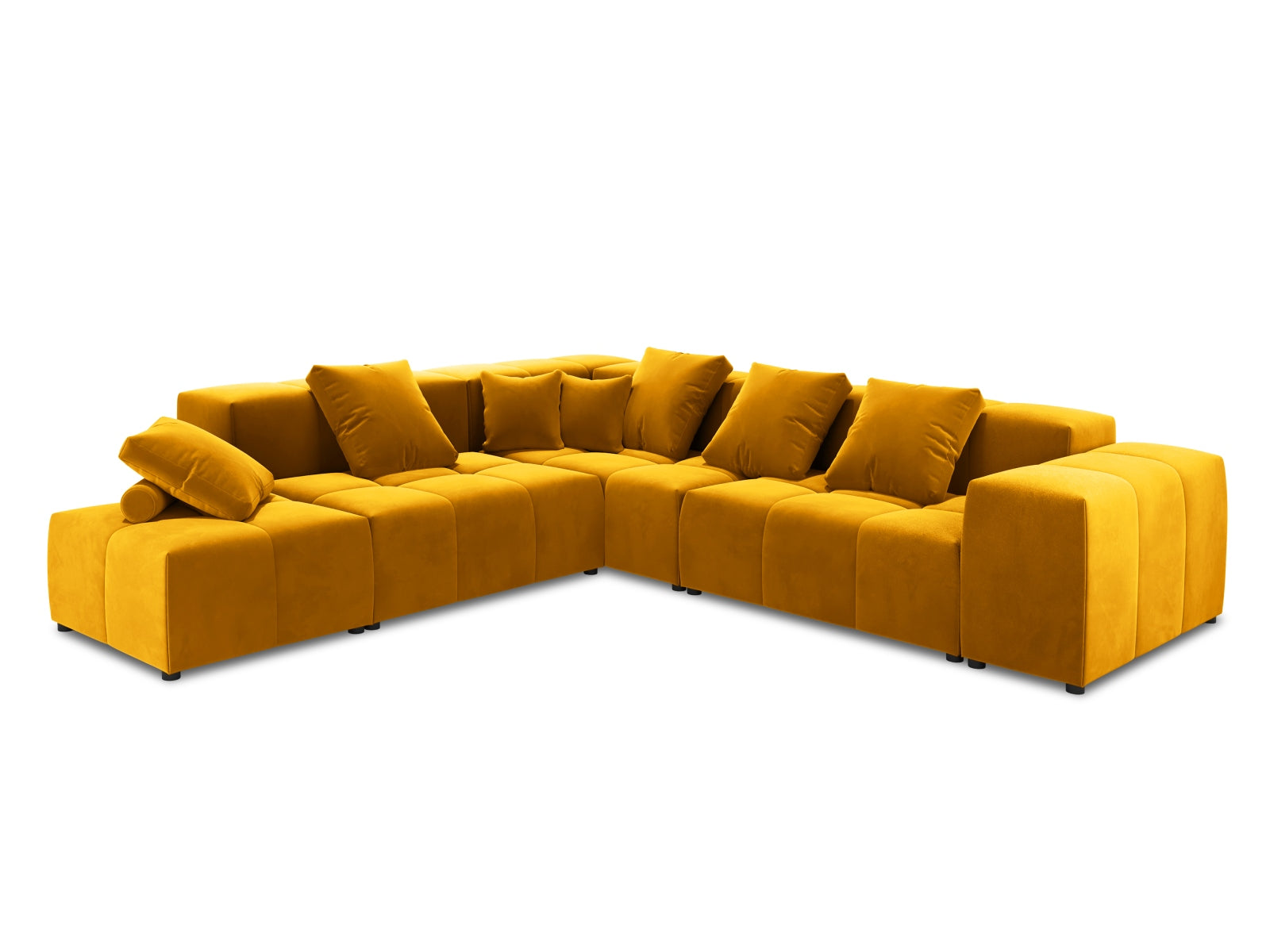 Rome Velour Modular Reversible Ecksofa 7 Sitzer in Yellow präsentiert im Onlineshop von KAQTU Design AG. Ecksofa ist von Cosmopolitan Design