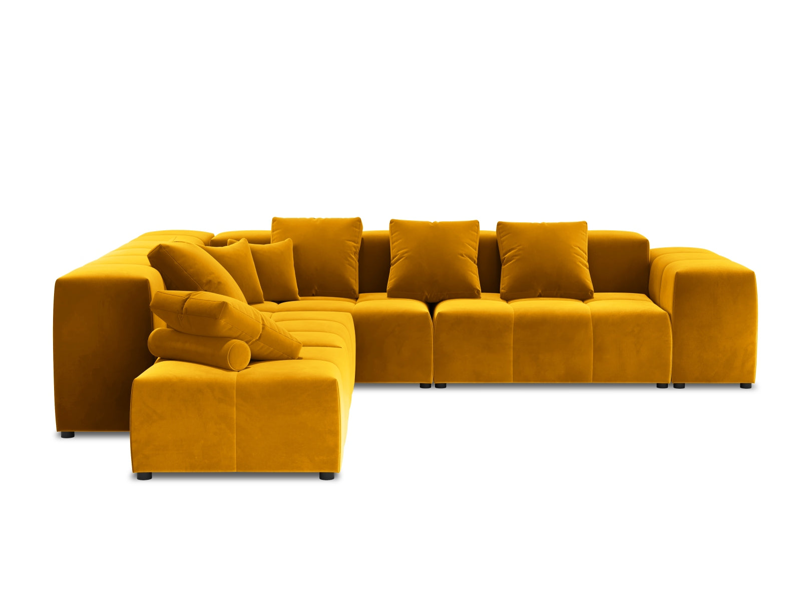 Entdecken Sie das elegante Rome Velour Modular Reversible Ecksofa 7 Sitzer von Cosmopolitan Design – perfekt für stilvolle Wohnzimmer und optimalen Komfort.
