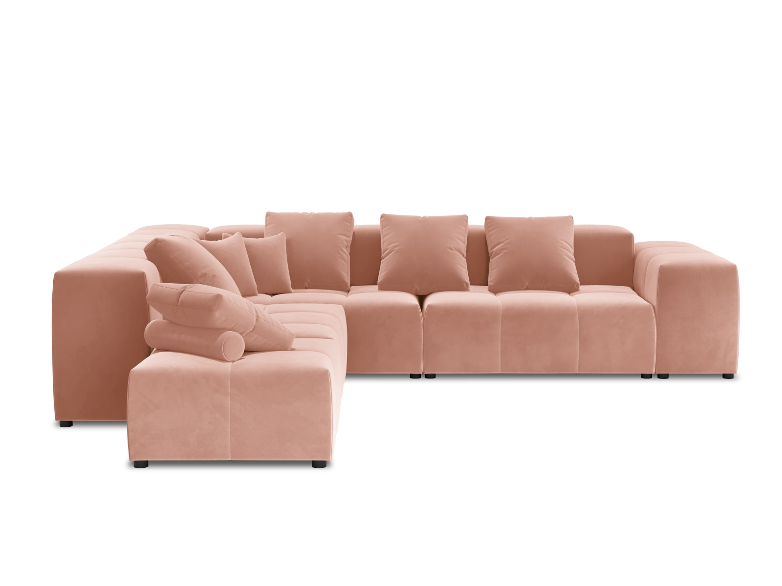 Entdecken Sie das elegante Rome Velour Modular Reversible Ecksofa 7 Sitzer von Cosmopolitan Design – perfekt für stilvolle Wohnzimmer und optimalen Komfort.