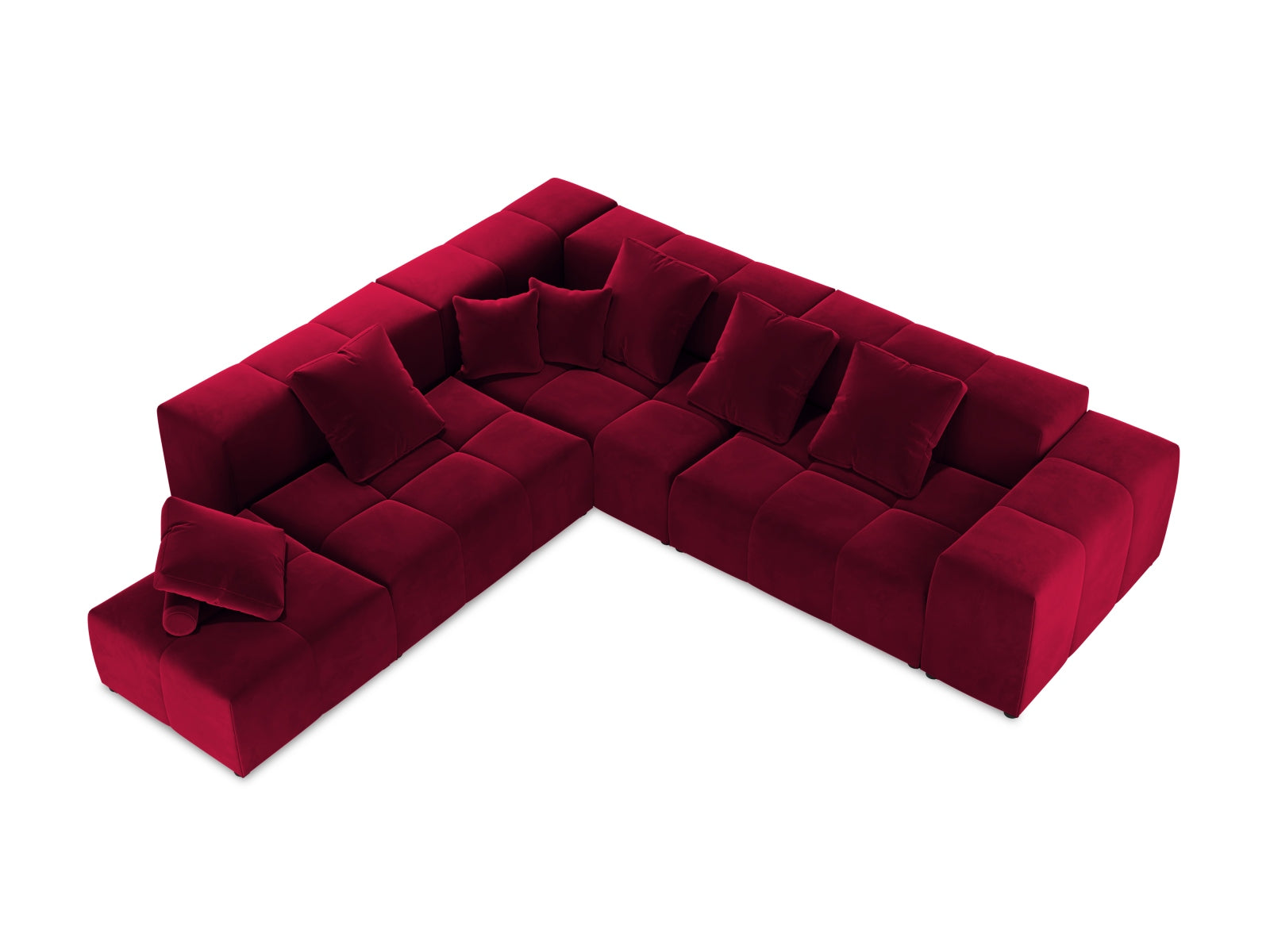 Erleben Sie das vielseitige Rome Velour Modular Reversible Ecksofa 7 Sitzer von Cosmopolitan Design – ideal für moderne Wohnräume und höchsten Sitzkomfort.