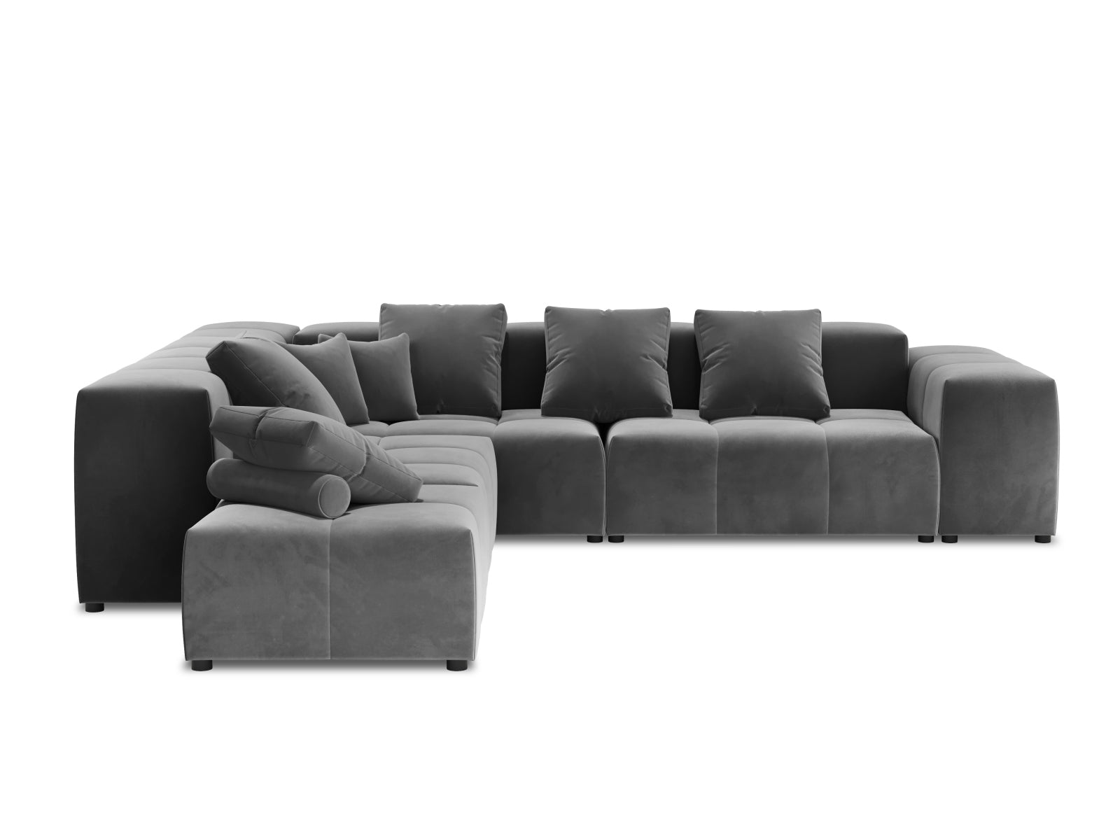 Entdecken Sie das elegante Rome Velour Modular Reversible Ecksofa 7 Sitzer von Cosmopolitan Design – perfekt für stilvolle Wohnzimmer und optimalen Komfort.