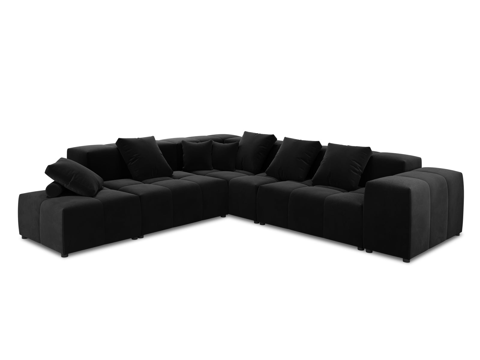 Rome Velour Modular Reversible Ecksofa 7 Sitzer in Black präsentiert im Onlineshop von KAQTU Design AG. Ecksofa ist von Cosmopolitan Design