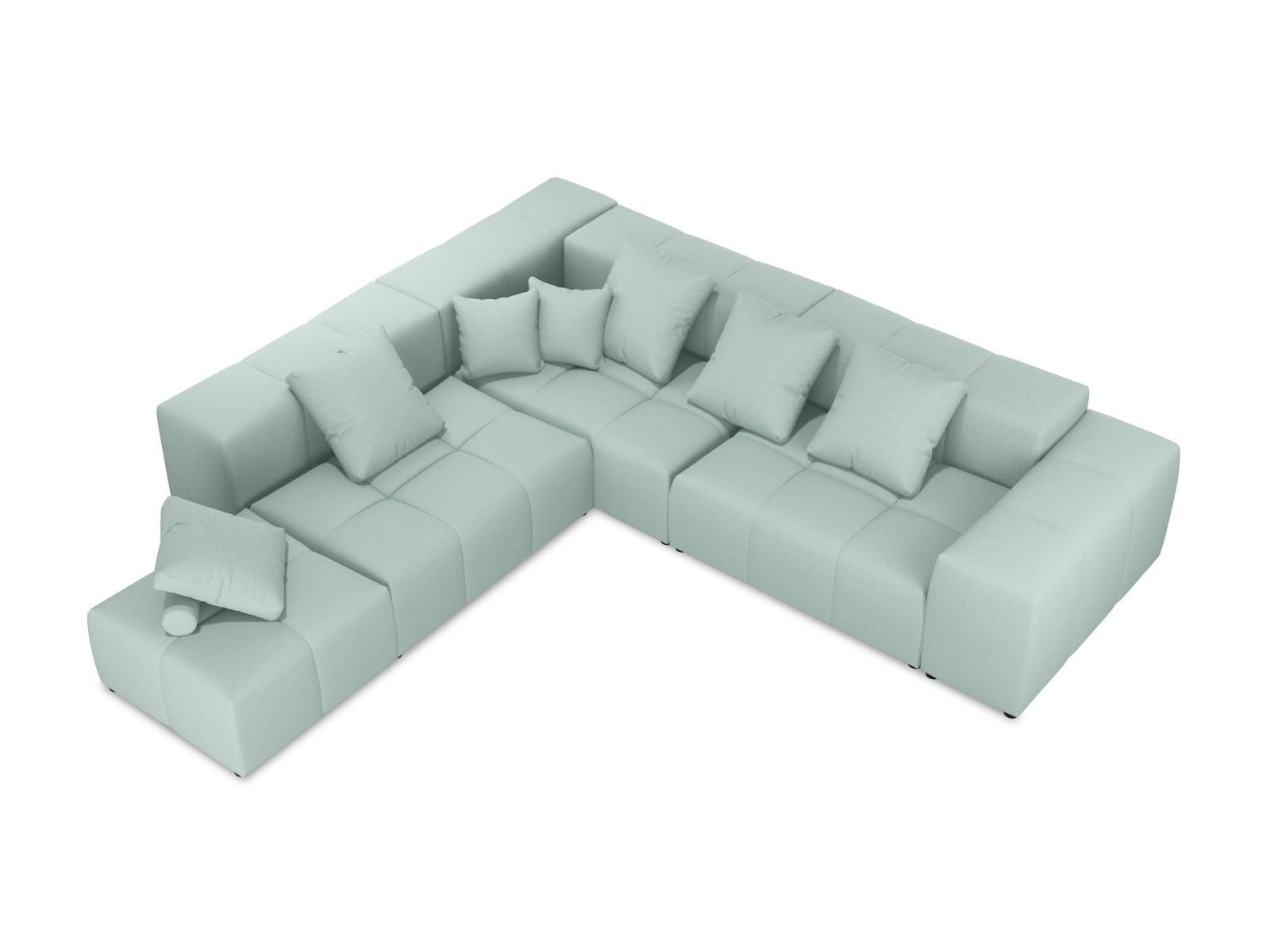 Rome Modular Reversible Ecksofa 7 Sitzer in Mint-Babel präsentiert im Onlineshop von KAQTU Design AG. Ecksofa ist von Cosmopolitan Design