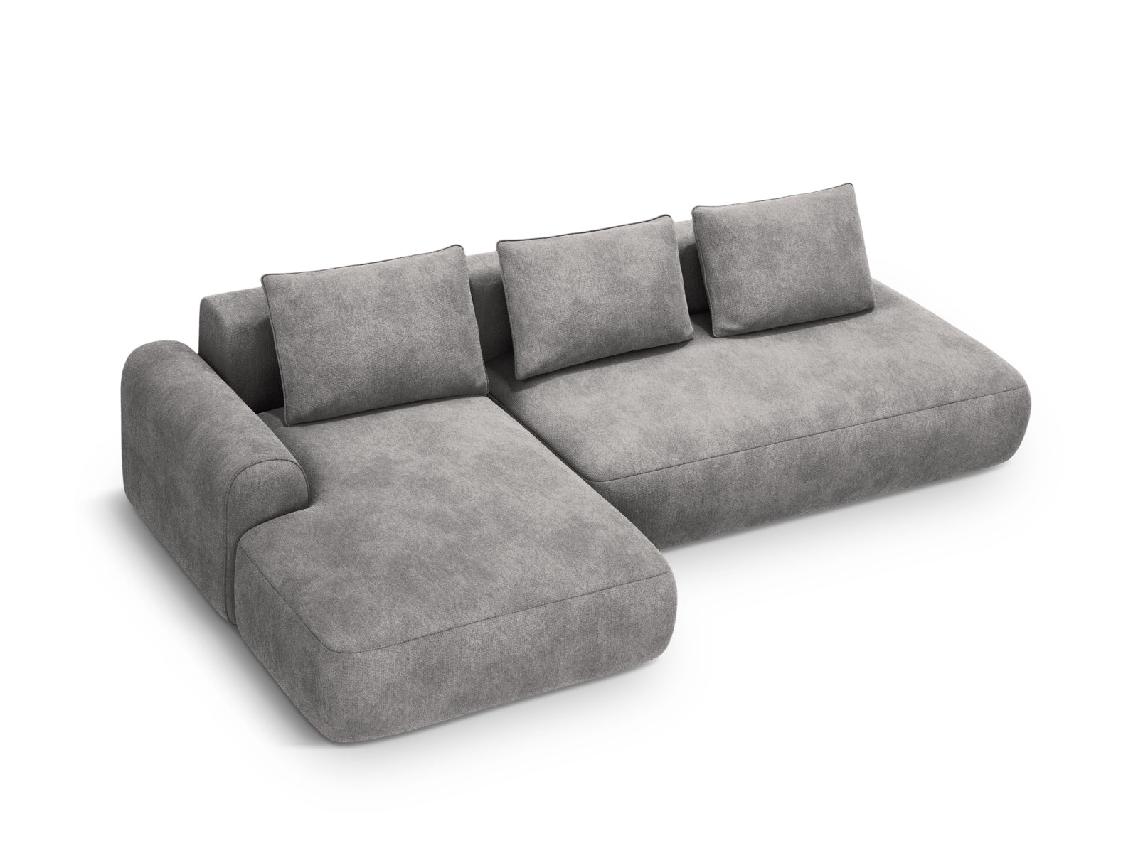 5-Sitzer Ecksofa links mit Schlaffunktion und Stauraum Calma in Grey-Vogue präsentiert im Onlineshop von KAQTU Design AG. Bettsofa links ist von Cosmopolitan Design