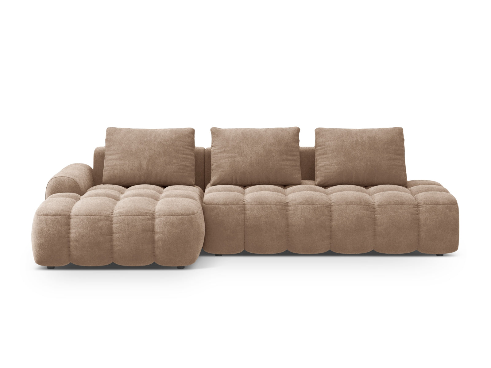 Stylisches Linz Ecksofa mit offener linker Seite, 3-Sitzer, ideal für Schlafkomfort und zusätzlichen Stauraum in Ihrem Wohnraum.