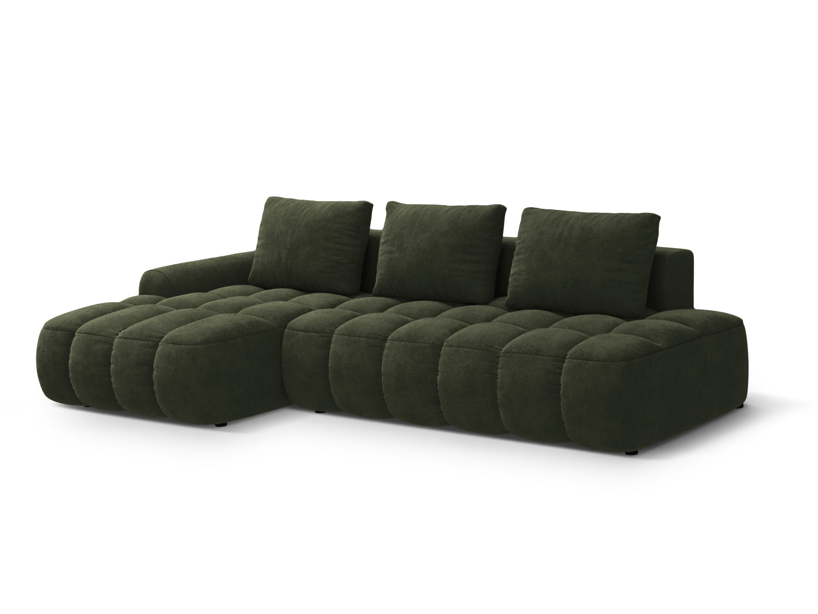 Stylisches Linz Ecksofa mit offener linker Seite, 3-Sitzer, ideal für Schlafkomfort und zusätzlichen Stauraum in Ihrem Wohnraum.