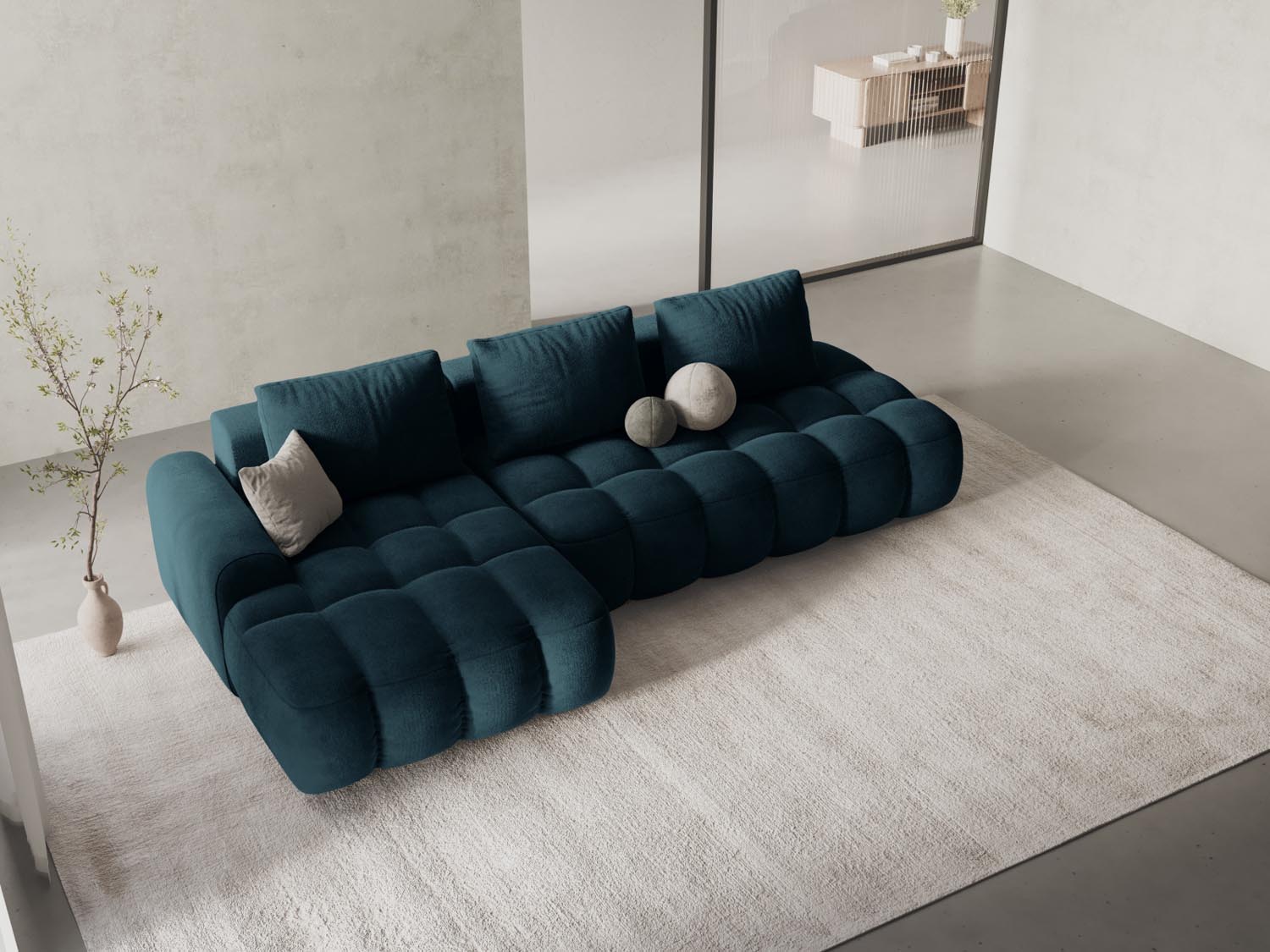 Modernes Linz Ecksofa mit offener Seite links, 3-Sitzer, bietet Schlafgelegenheit und praktischen Stauraum für Ihr Zuhause.