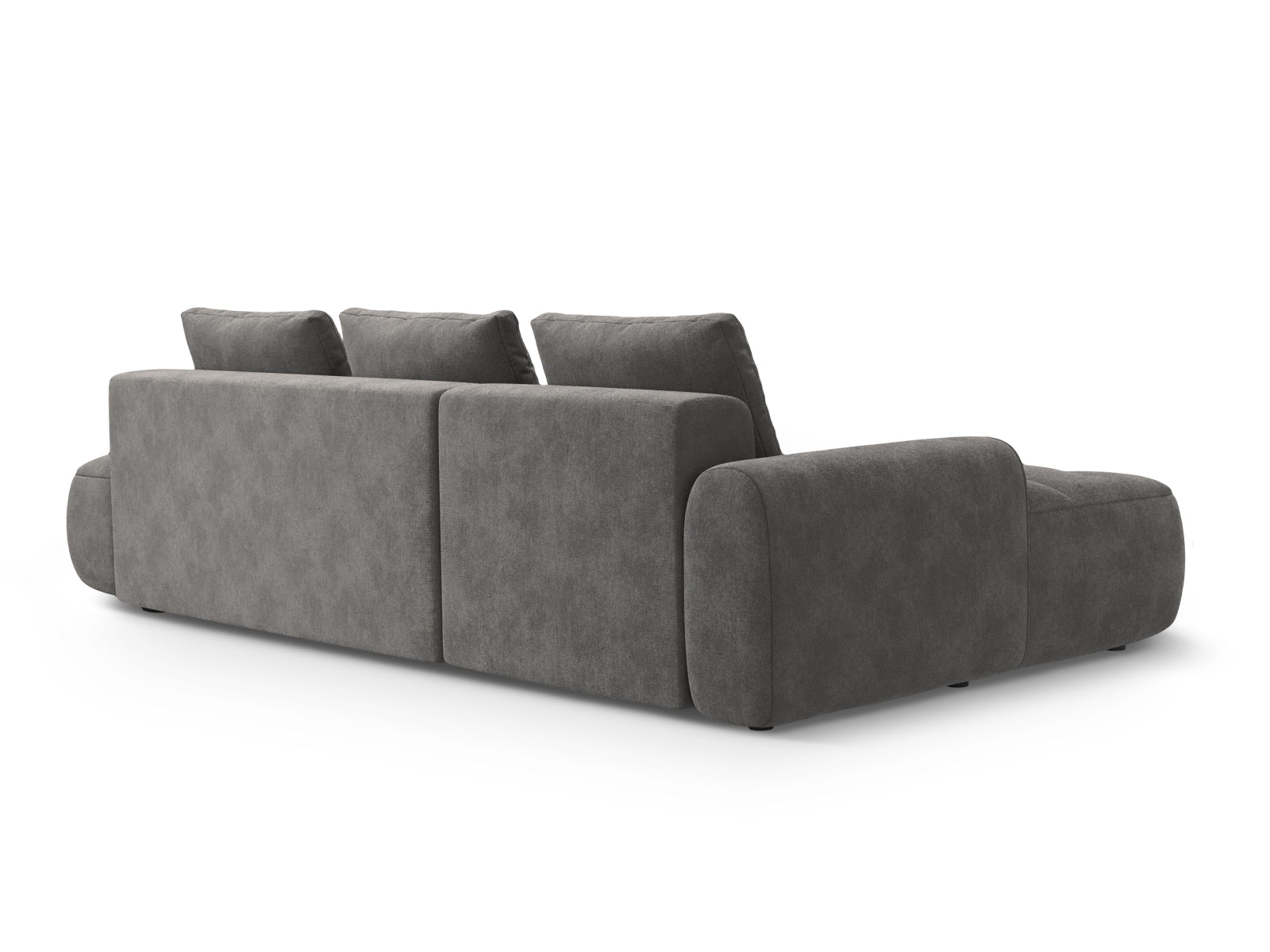 Modernes Linz Ecksofa mit offener linker Seite, 3-Sitzer, bietet Schlaffunktion und Stauraum für Kissen und Decken.