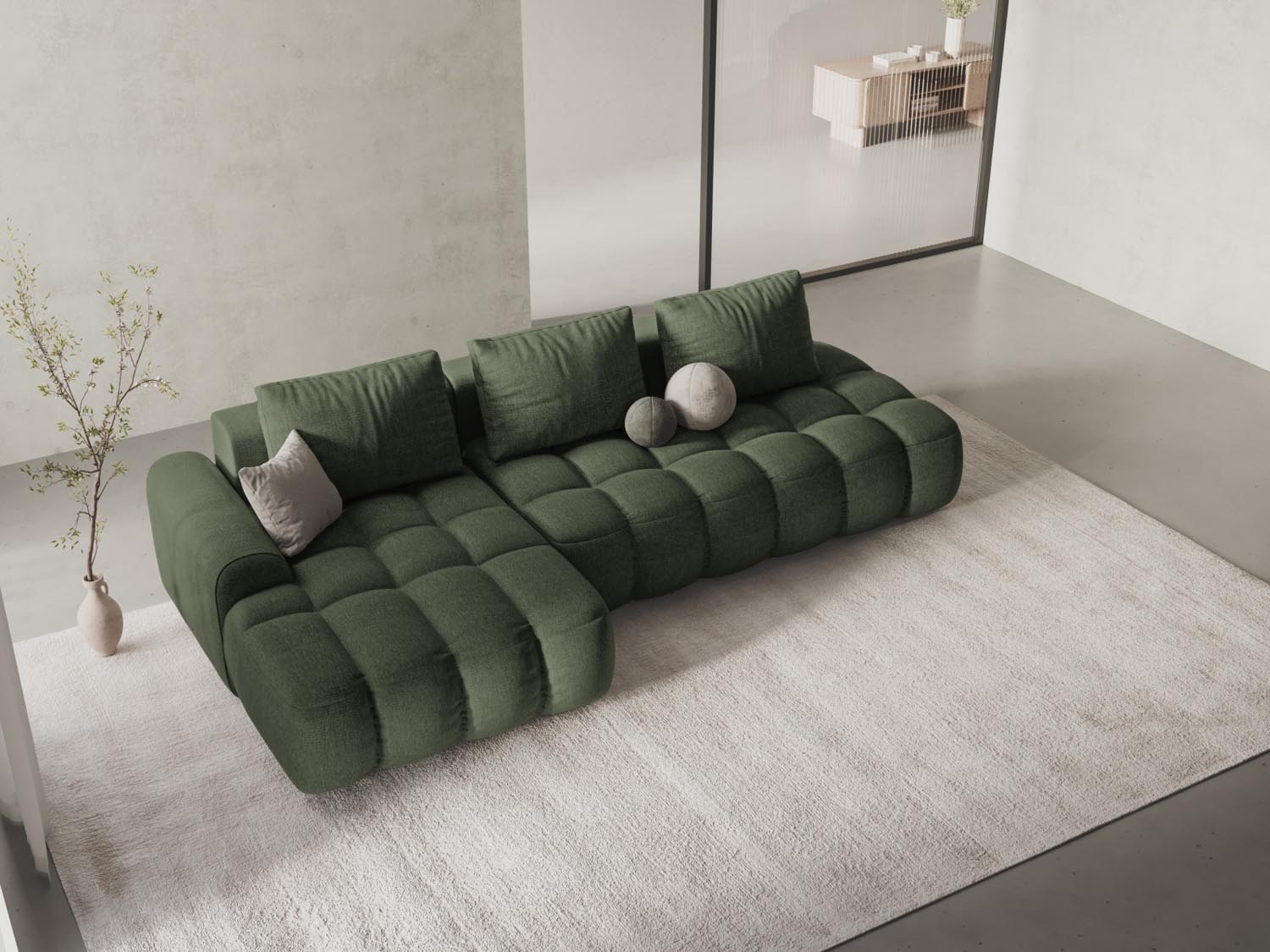 Modernes Linz Ecksofa mit offener linker Seite, 3-Sitzer, ideal für Schlafgelegenheit und zusätzlichen Stauraum, perfekt für jedes Wohnzimmer.
