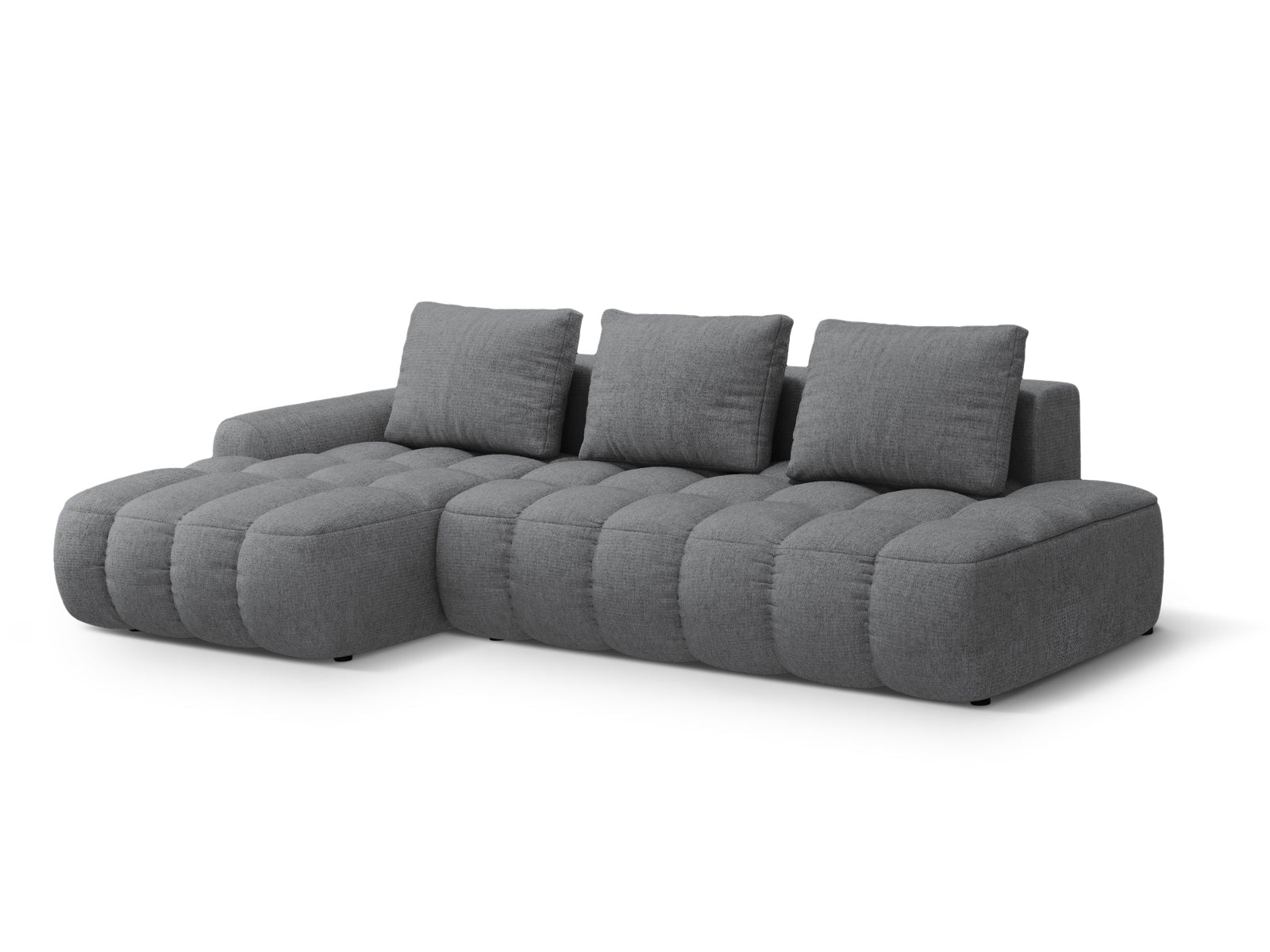 Stylisches Linz Ecksofa mit offener linker Seite, 3-Sitzer, ideal für Schlafkomfort und zusätzlichen Stauraum in Ihrem Wohnraum.